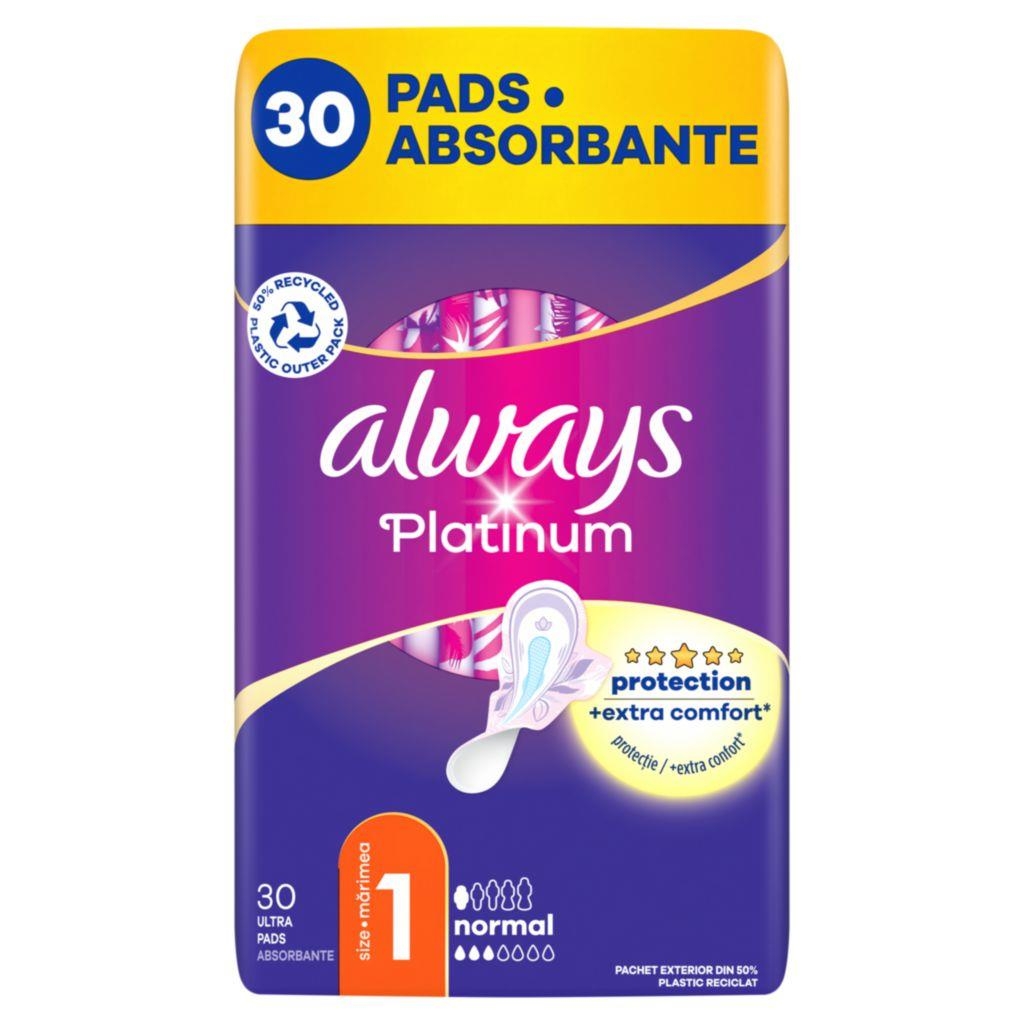 Drogerie a kosmetika - Always Platinum Normal velikost 1 hygienické vložky s křidélky 30 ks
