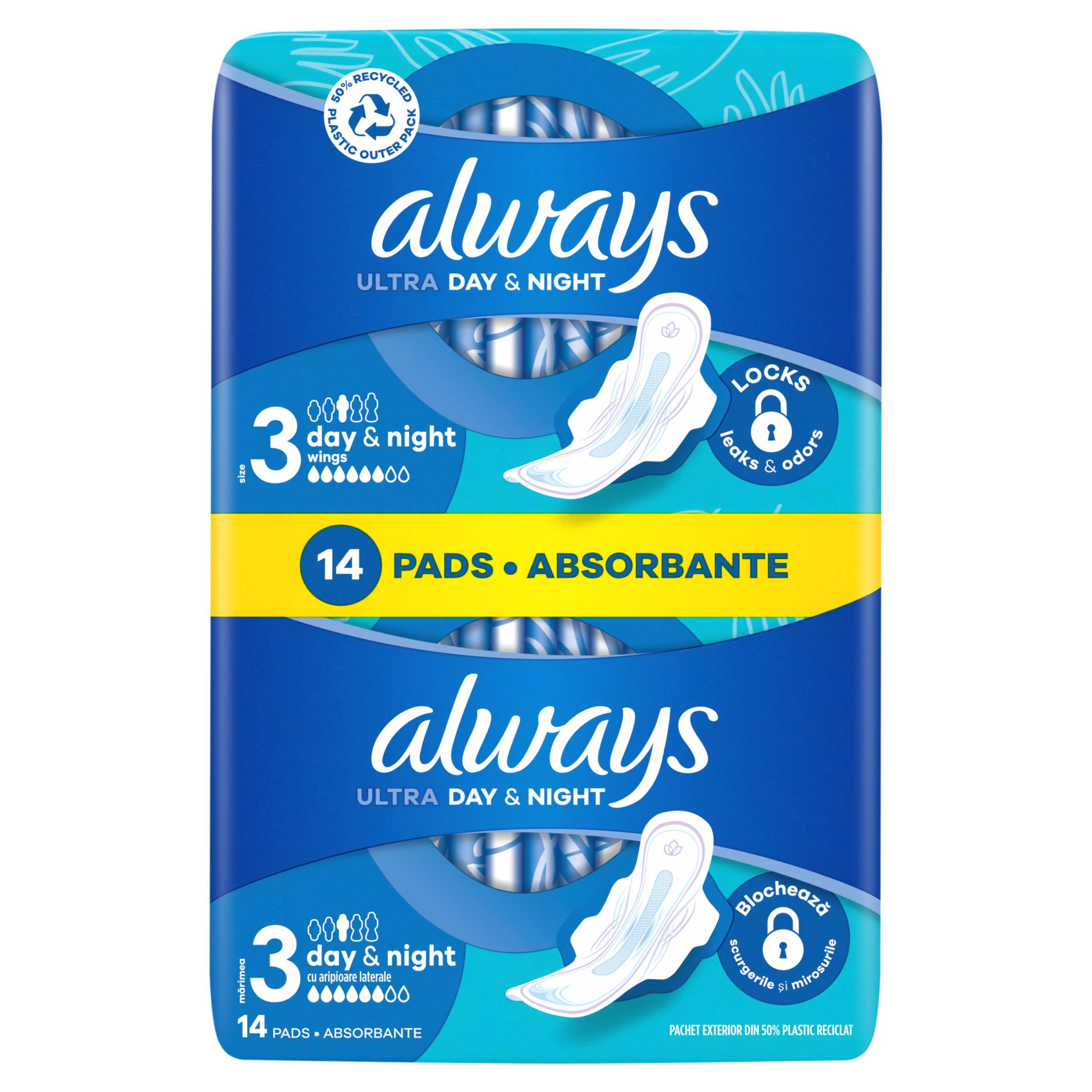 Drogerie a kosmetika - Always Ultra Hygienické Vložky den a noc velikost 3 křidélka 14 ks