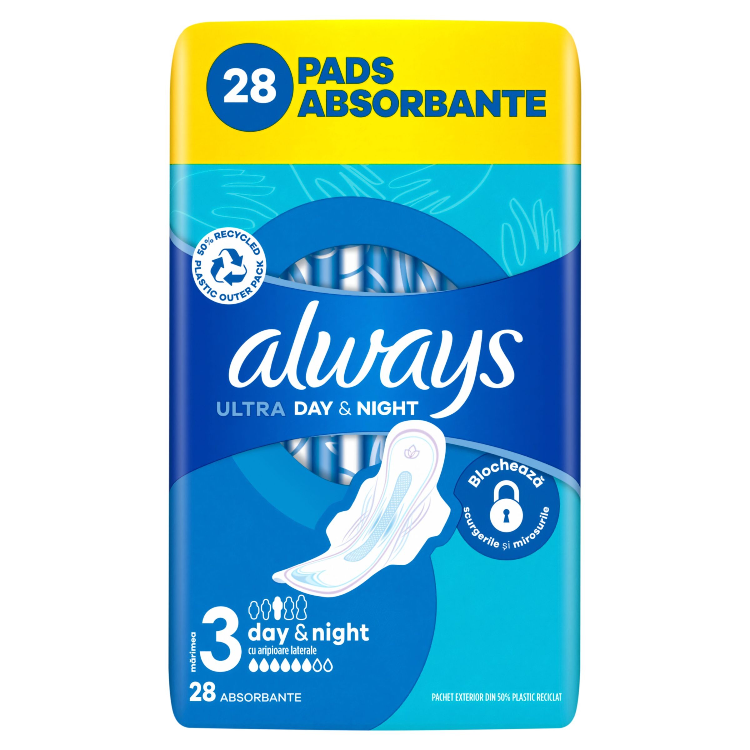 Drogerie a kosmetika - Always Ultra hygienické vložky den a noc velikost 3 křidélka 28 ks