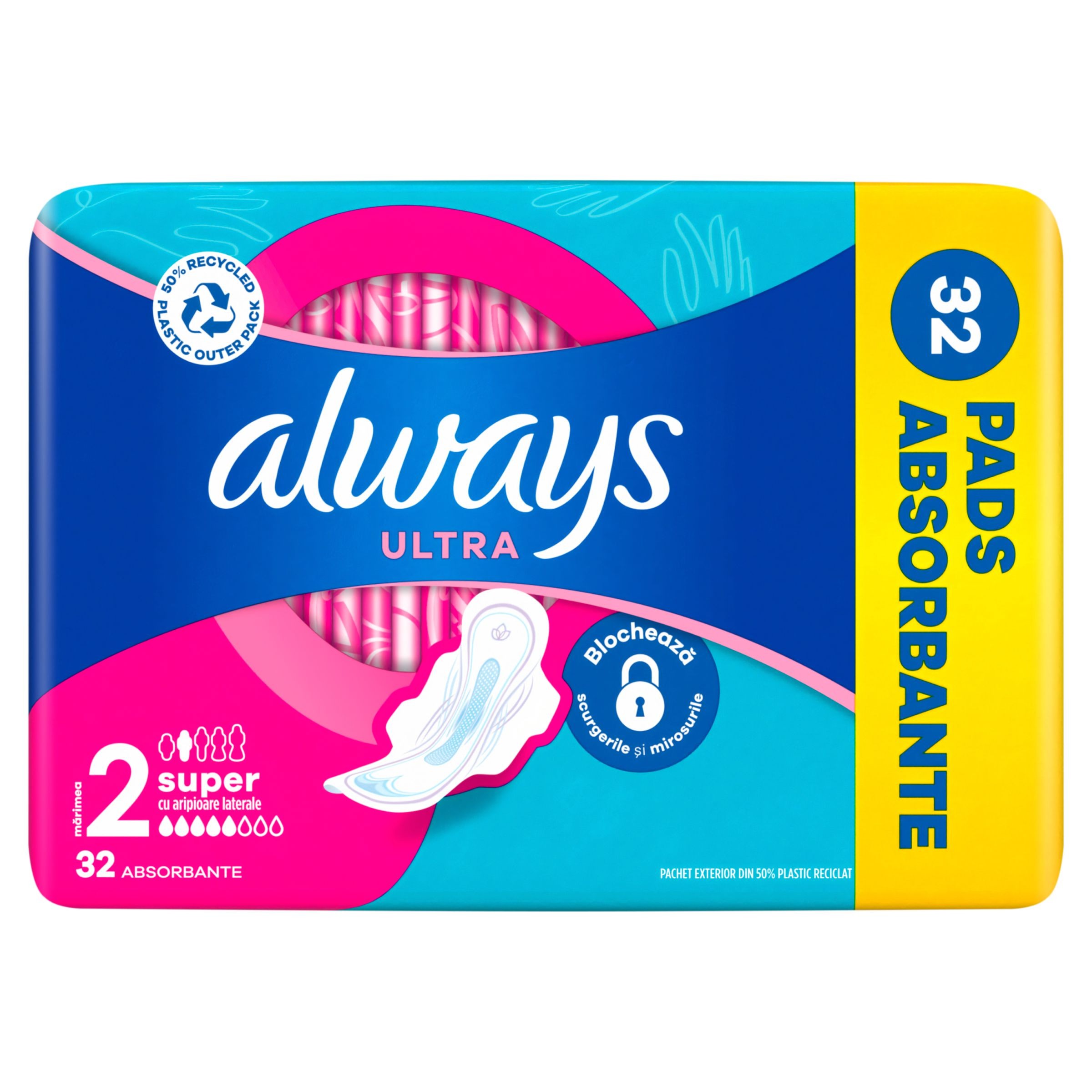 Drogerie a kosmetika - Always Ultra Hygienické vložky super s křidélky 32 ks