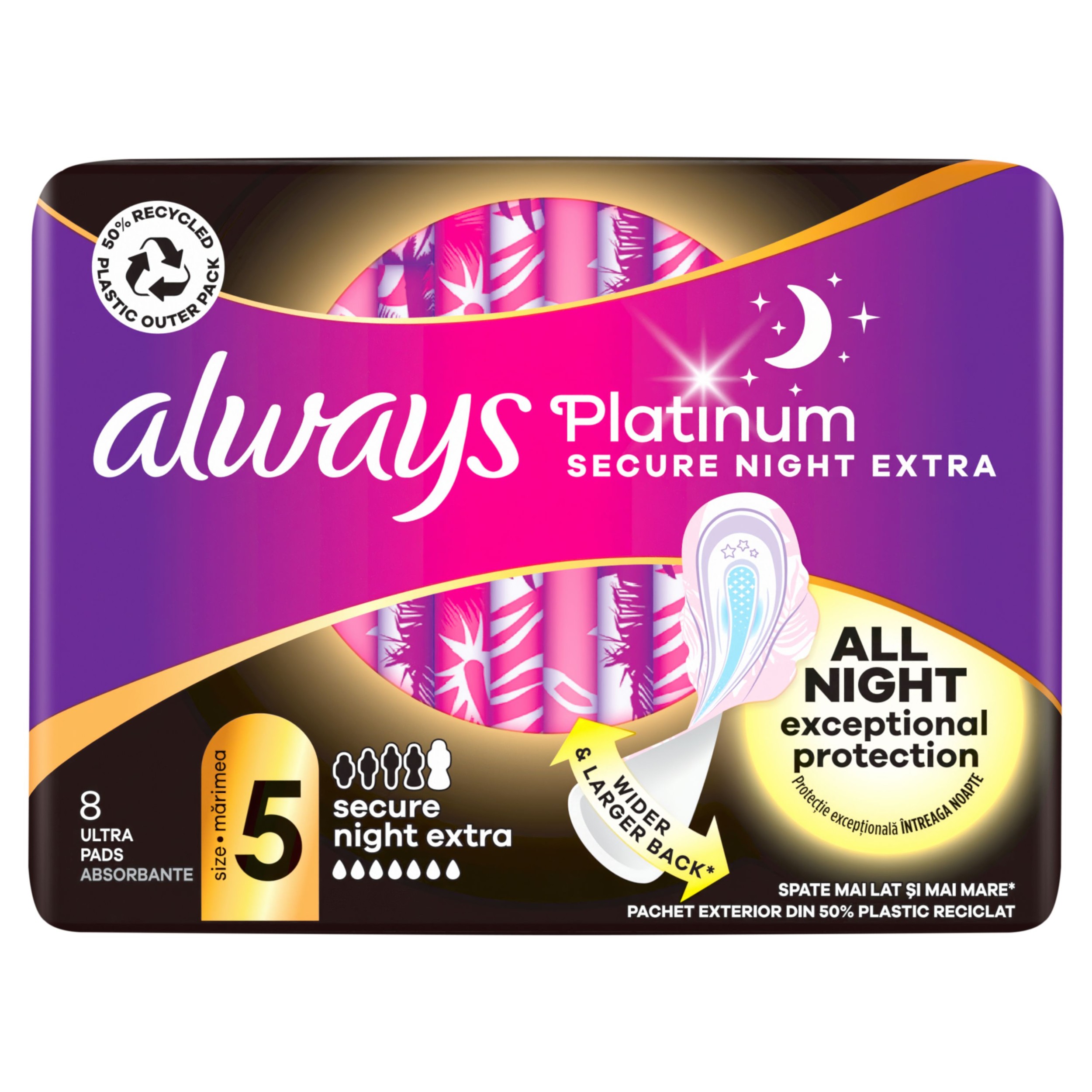 Drogerie a kosmetika - Always Ultra platinum Extra Secure Night 8ks