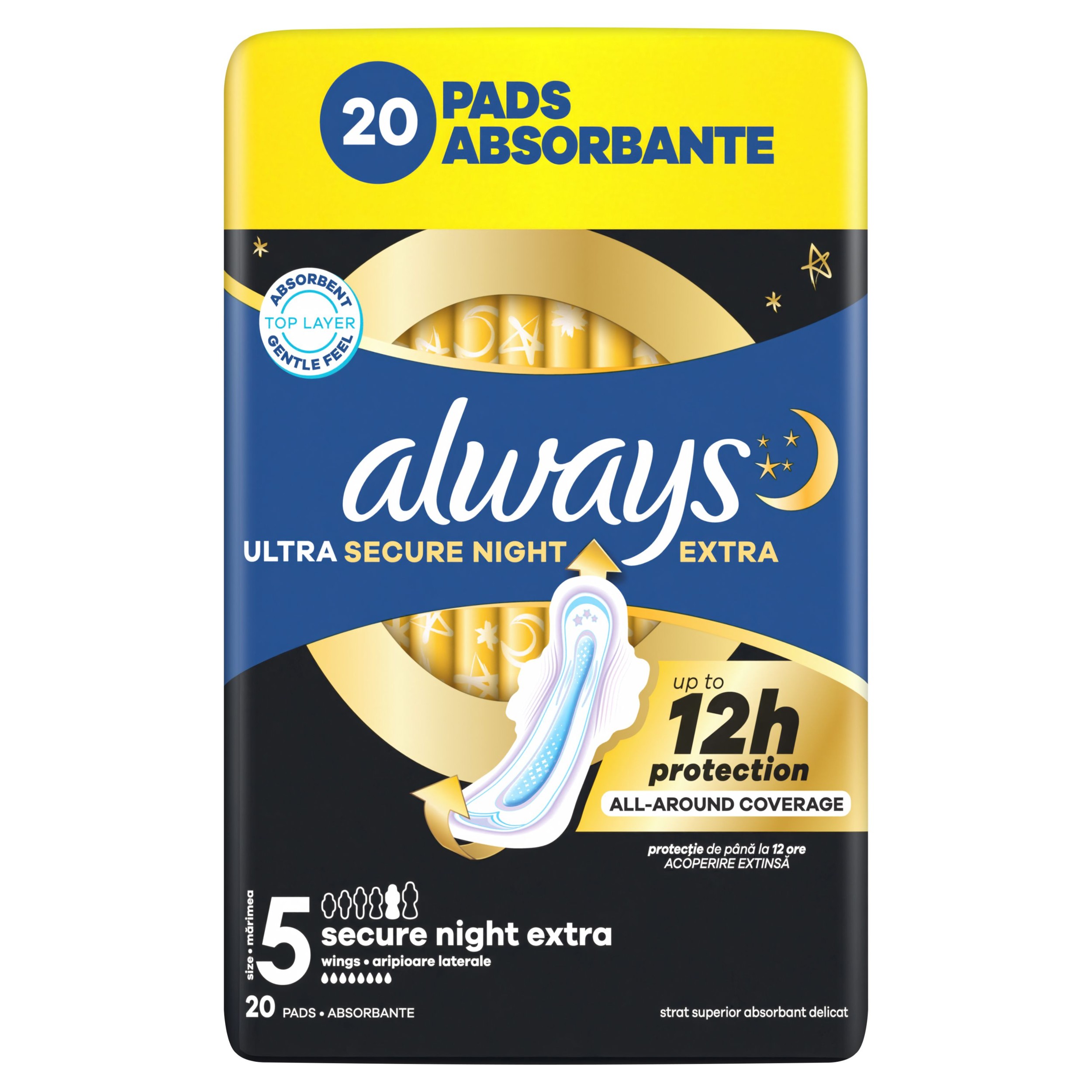 Drogerie a kosmetika - Always Ultra Secure vložky noční křídlo 20 ks