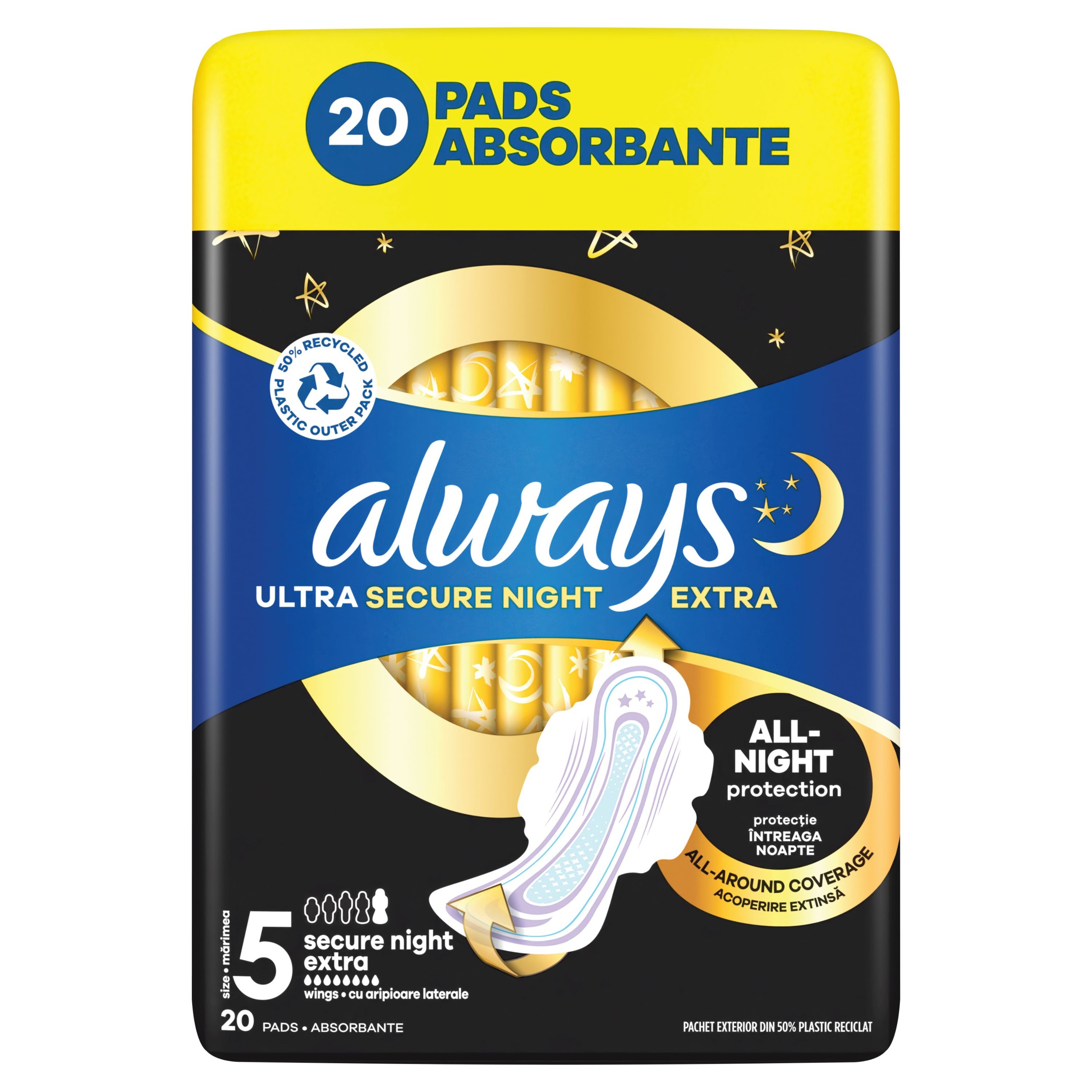 Always Ultra Secure vložky noční křídlo 20 ks-0