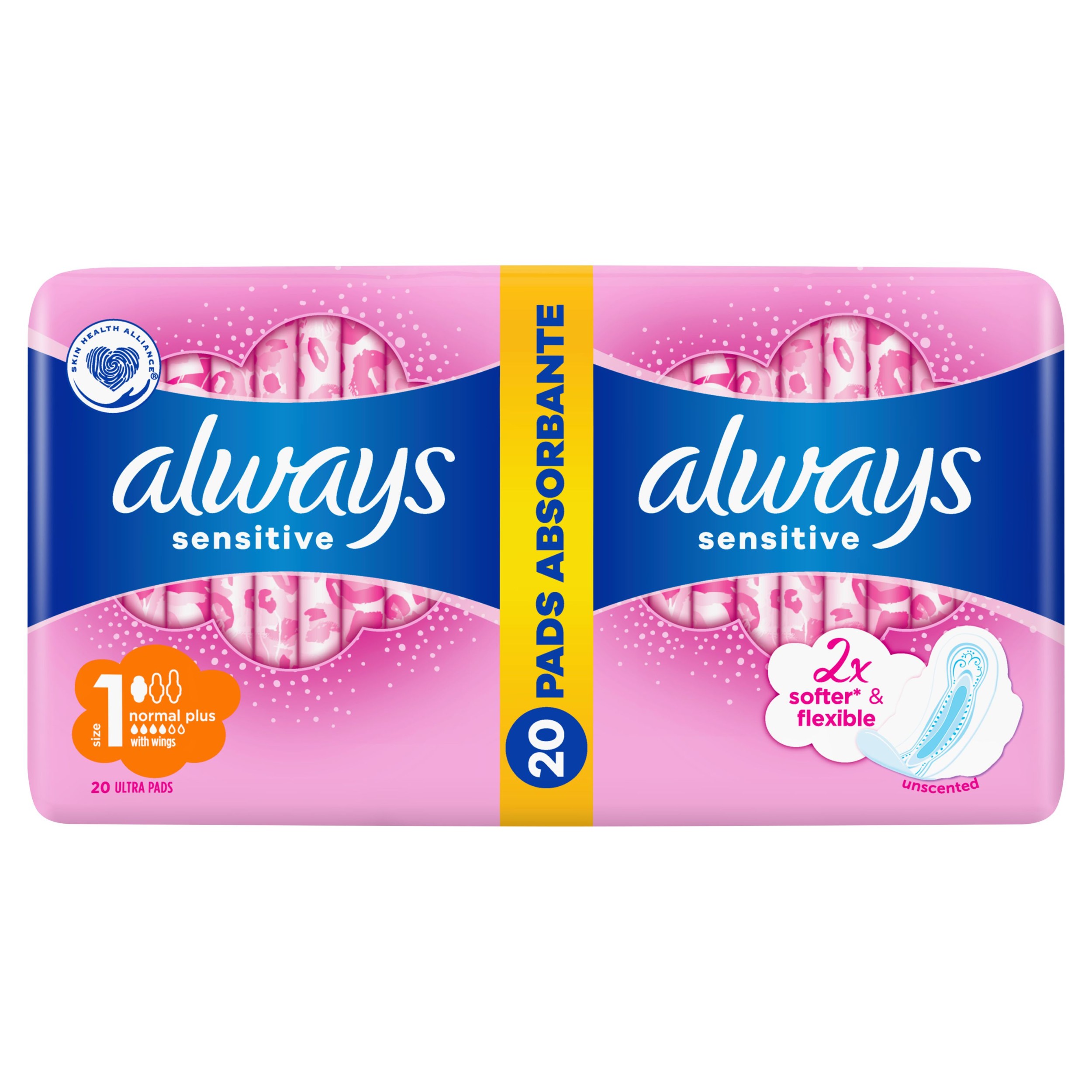 Drogerie a kosmetika - Always Ultra Sensitive Normal plus vložky s křidélky velikost 1 20 ks