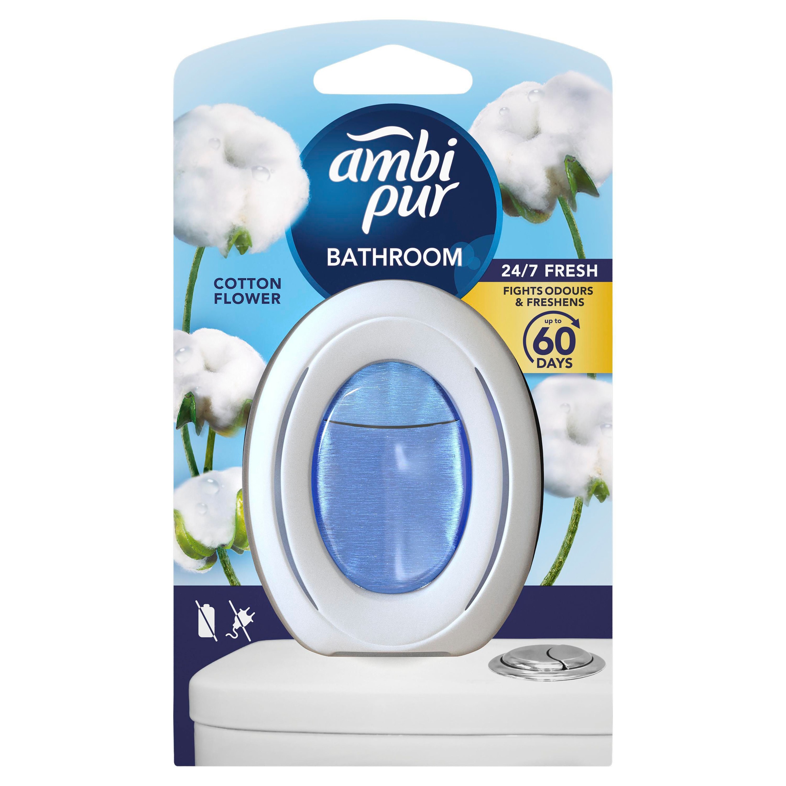 Drogerie a kosmetika - Ambi Pur Bathroom Cotton Fresh Osvěžovač vzduchu 1 ks