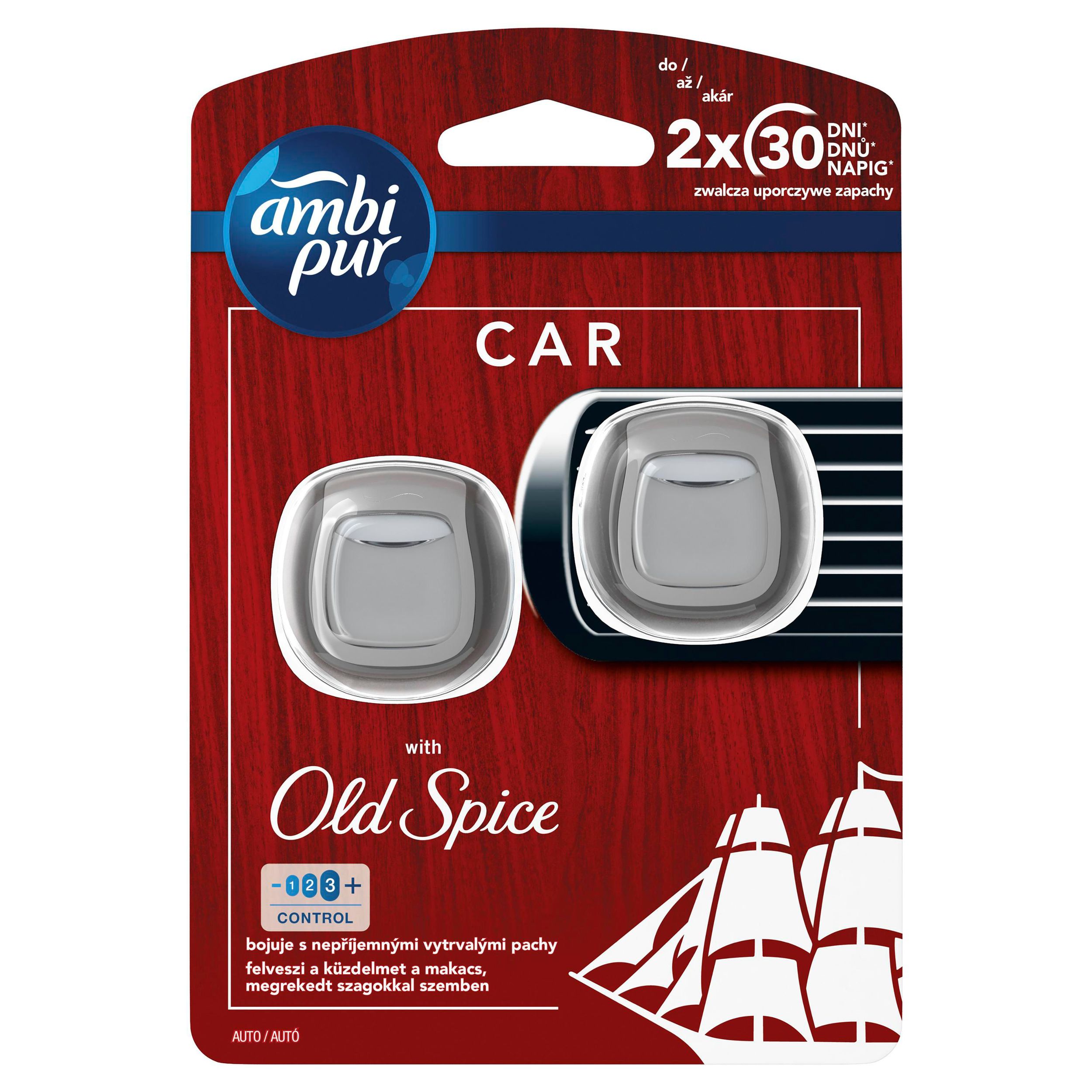 Drogerie a kosmetika - Ambi Pur Old Spice Osvěžovač Vzduchu do auta startovací sada 2 ks