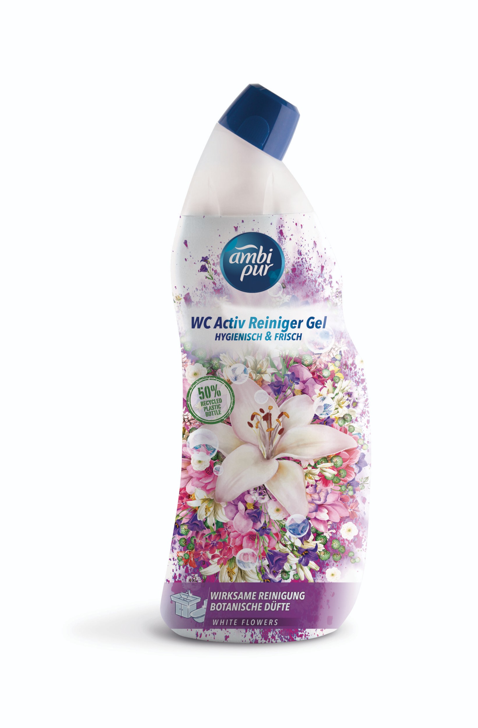Drogerie a kosmetika - Ambipur WC Active gel bílé květy 750ml