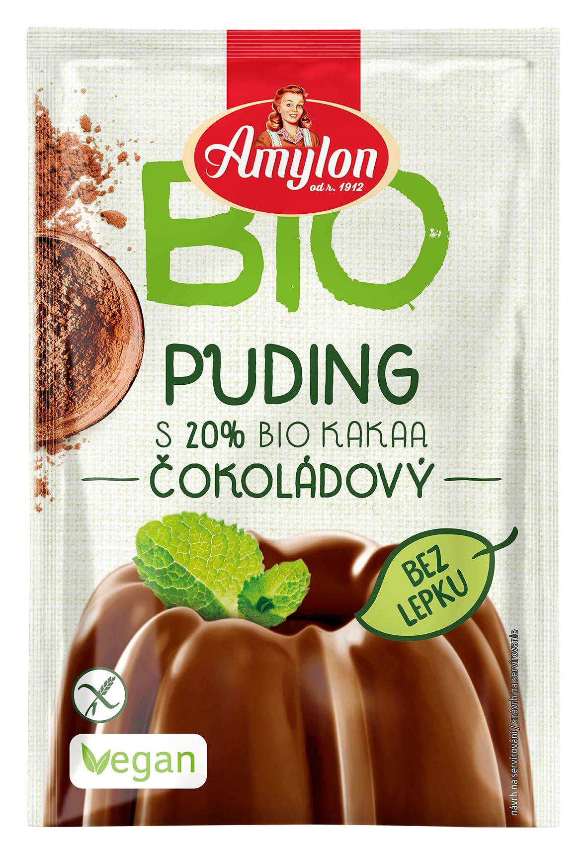 Trvanlivé potraviny - Amylon BIO Puding čokoládový bez lepku 40 g