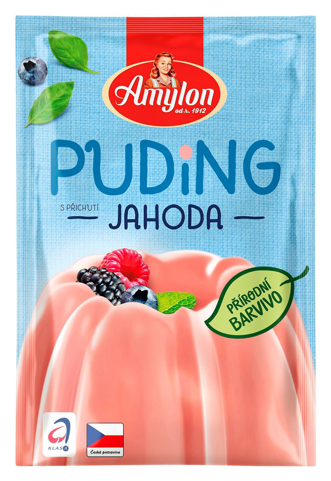 Trvanlivé potraviny - Amylon Puding s příchutí jahoda 40 g