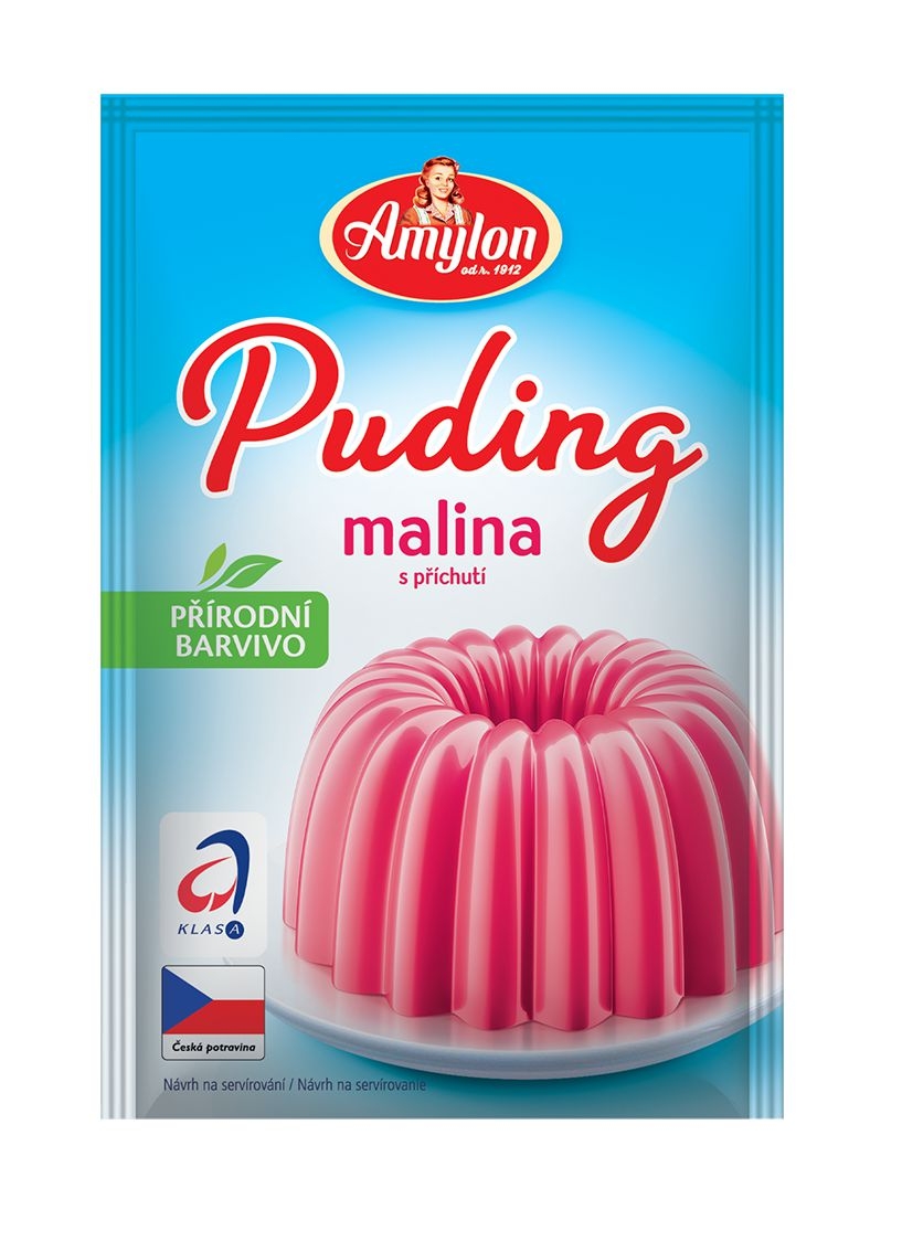 Trvanlivé potraviny - Amylon Puding s příchutí malina 37 g