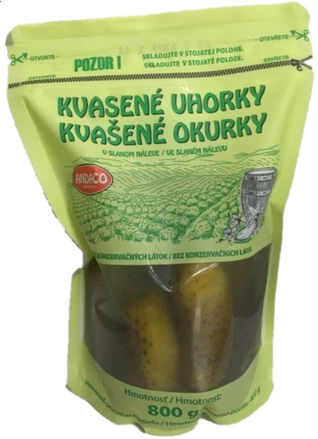 Ovoce a zelenina - Andaco Kvašené okurky ve slaném nálevu 800 g