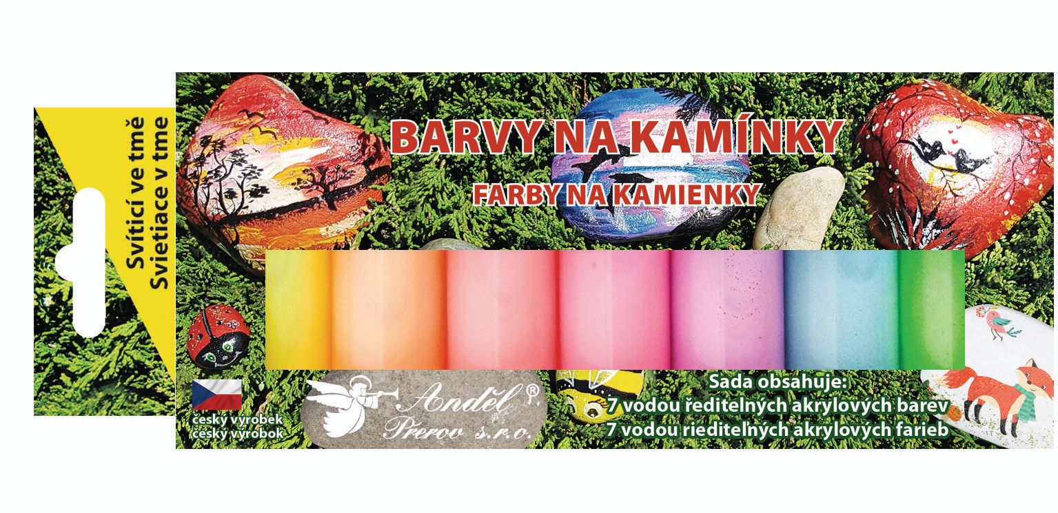 Domácnost a Zahrada - Anděl Přerov barvy na kamínky akrylové svítící ve tmě lesklé 7x15 g