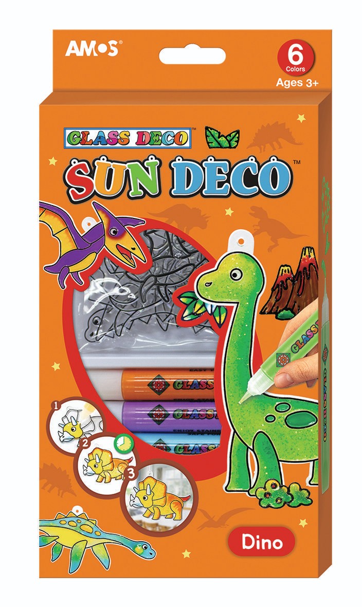 Domácnost a Zahrada - Anděl Přerov Barvy na sklo sada 6 barev 10,5 ml + 6 sklíček DINO