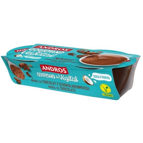 Zdravý svět - Andros Gourmand & Végétal Čokoládový pěnový dezert na kokosovém základě 2x55 g
