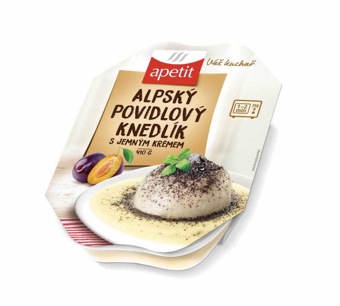 Hotová jídla - Apetit Alpský povidlový knedlík s jemným krémem 410 g