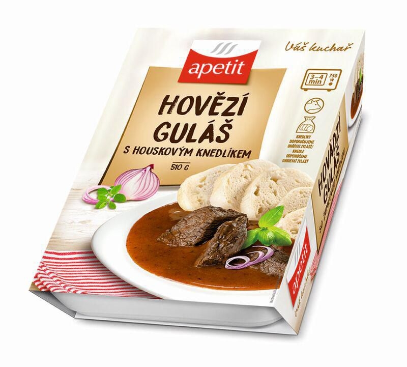 Hotová jídla - Apetit Hovězí guláš houskový knedlík 510 g