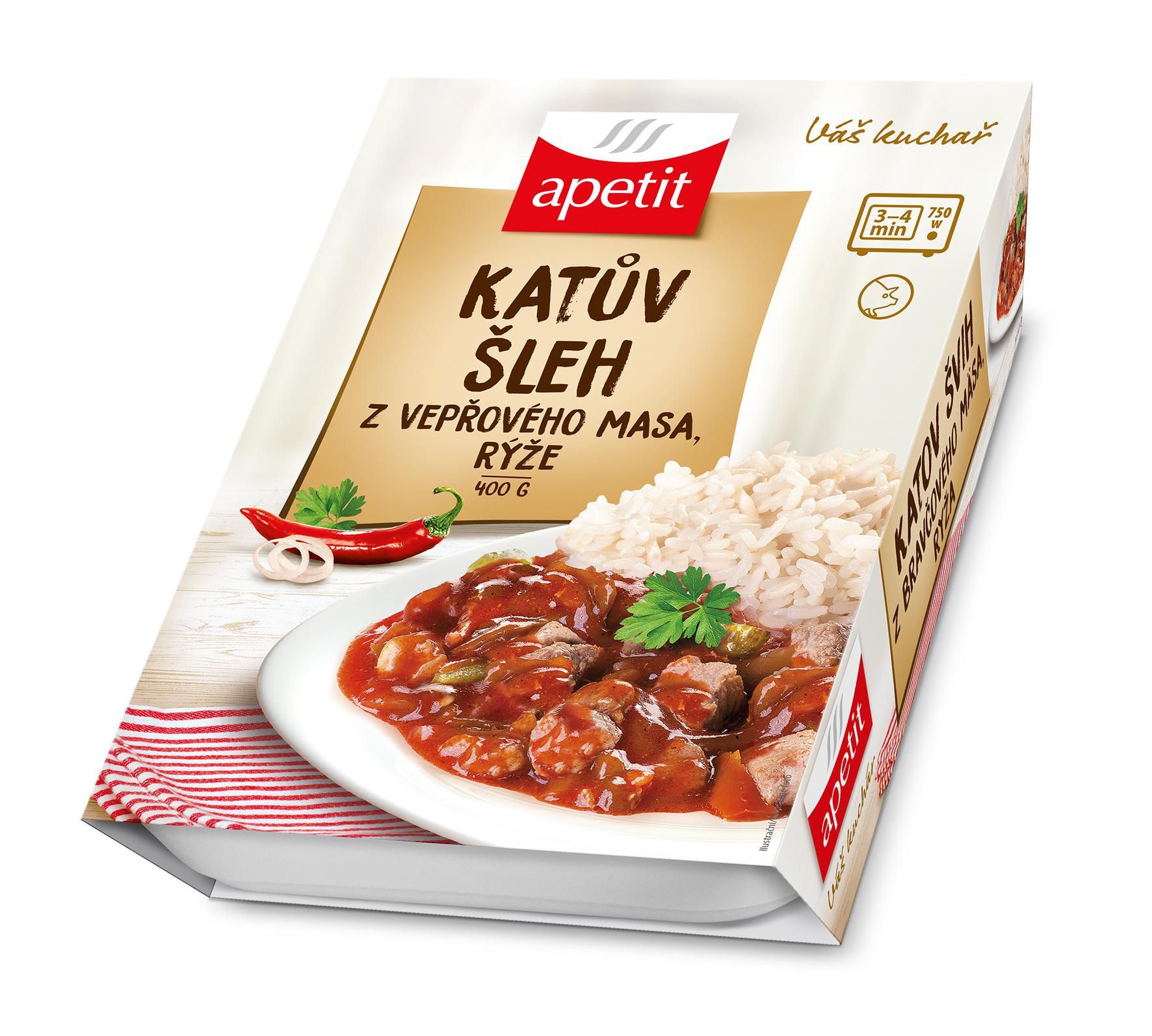 Hotová jídla - Apetit Katův šleh z vepřového masa, rýže 400g