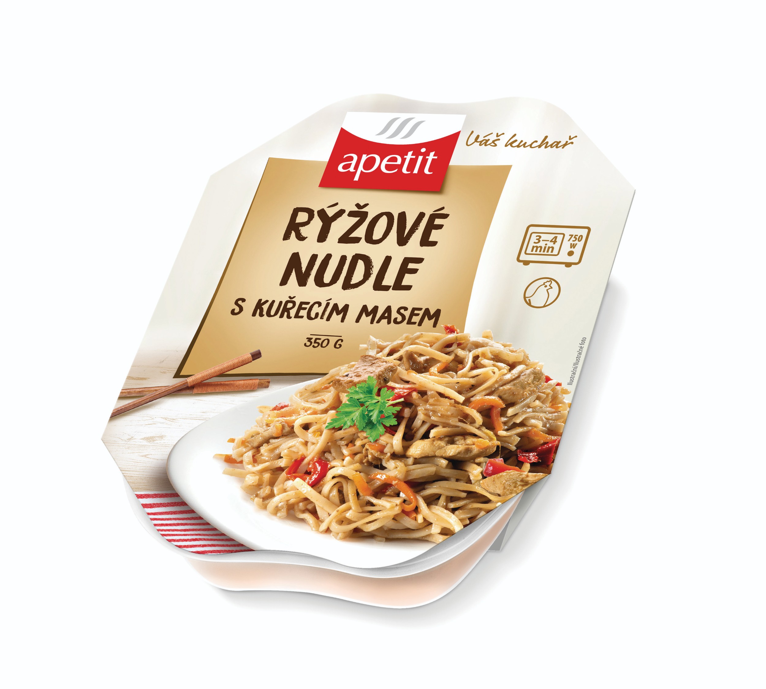 Hotová jídla - Apetit Rýžové nudle s kuřecím masem 350g