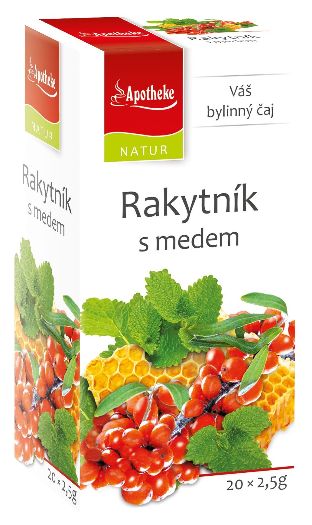 Nápoje - Apotheke Natur Rakytník s medem čaj 20 x 2,5 g
