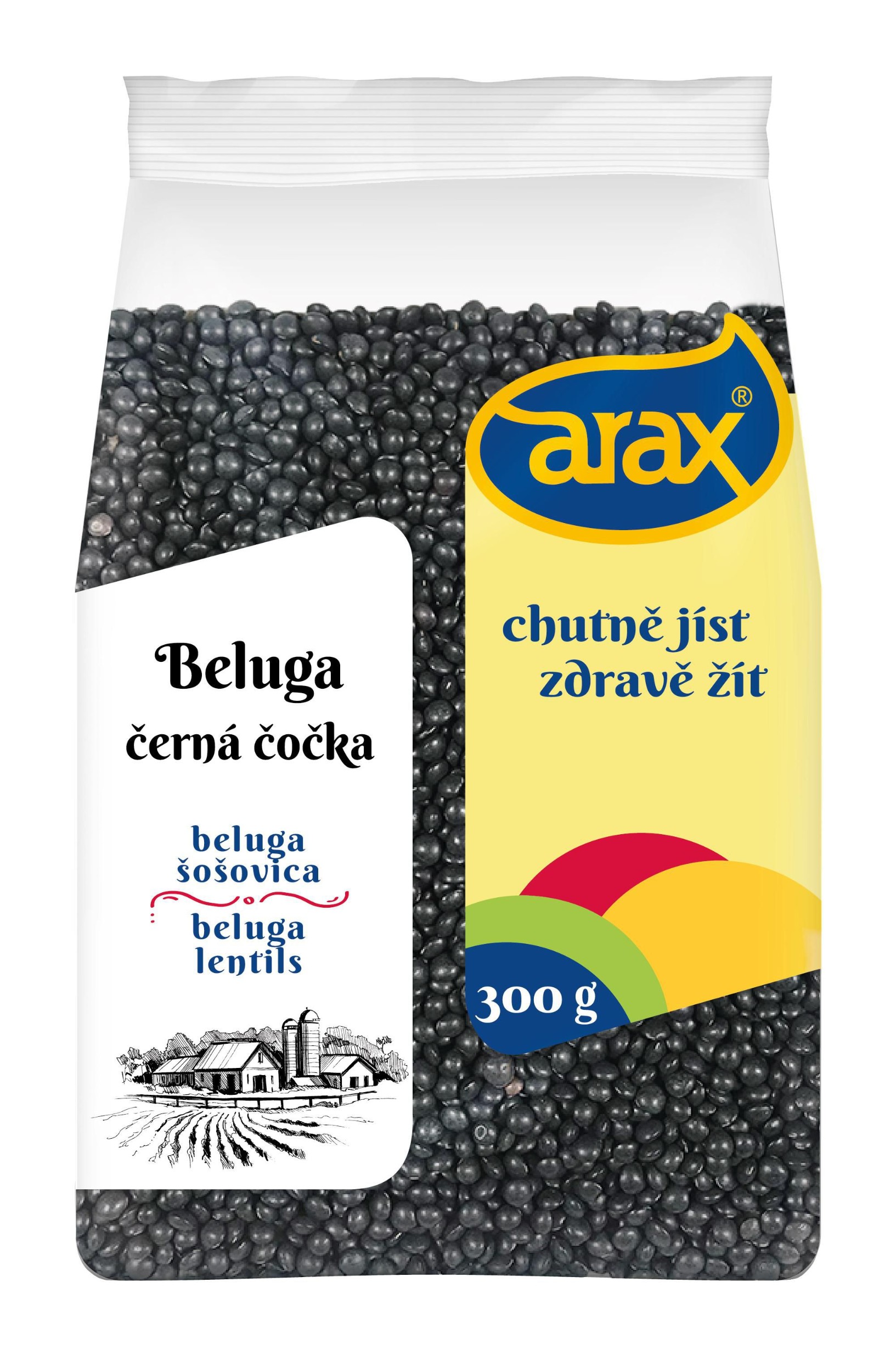 Trvanlivé potraviny - Arax Čočka černá Beluga 300 g