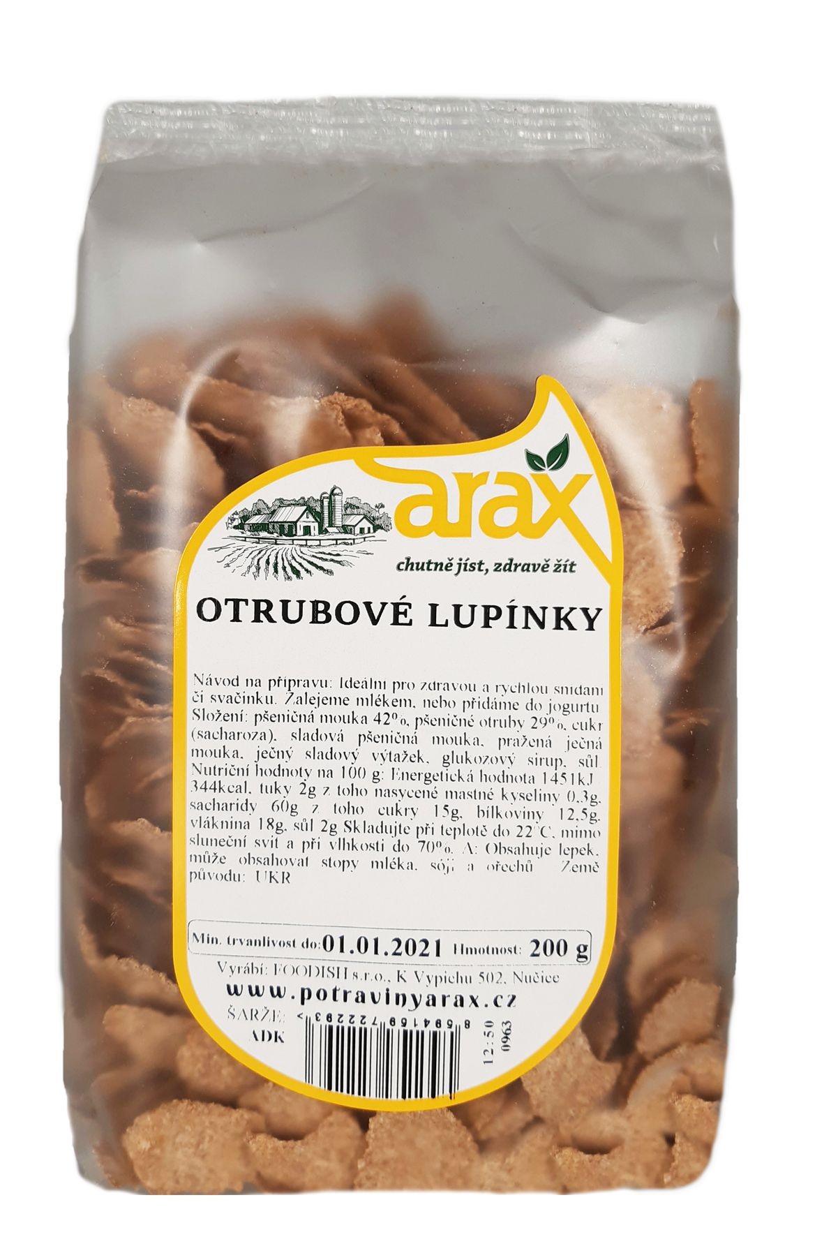 Trvanlivé potraviny - Arax Otrubové lupínky 200 g