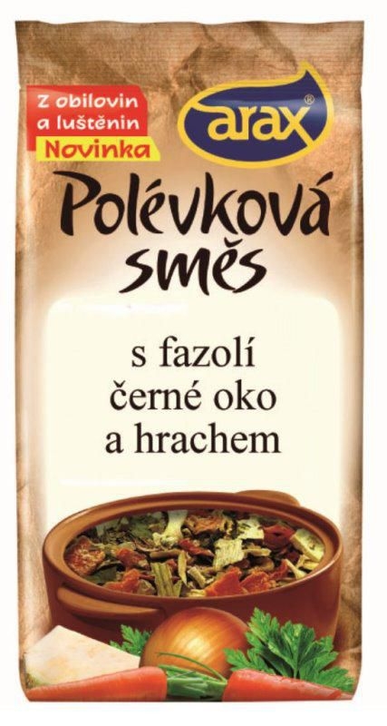 Trvanlivé potraviny - Arax Polévková směs fazole černé oko a hrách 160 g