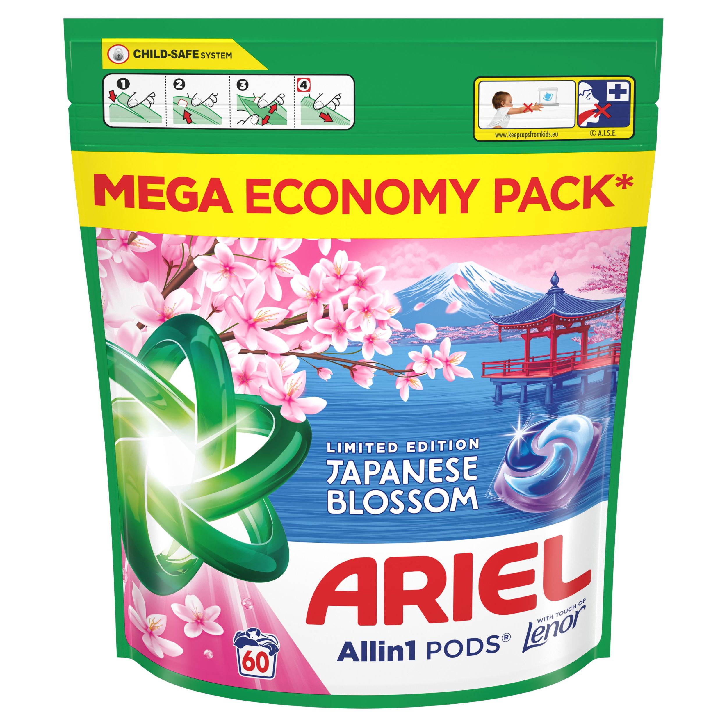 Drogerie a kosmetika - Ariel Gel Kaps Japanese Blossom 60 ks