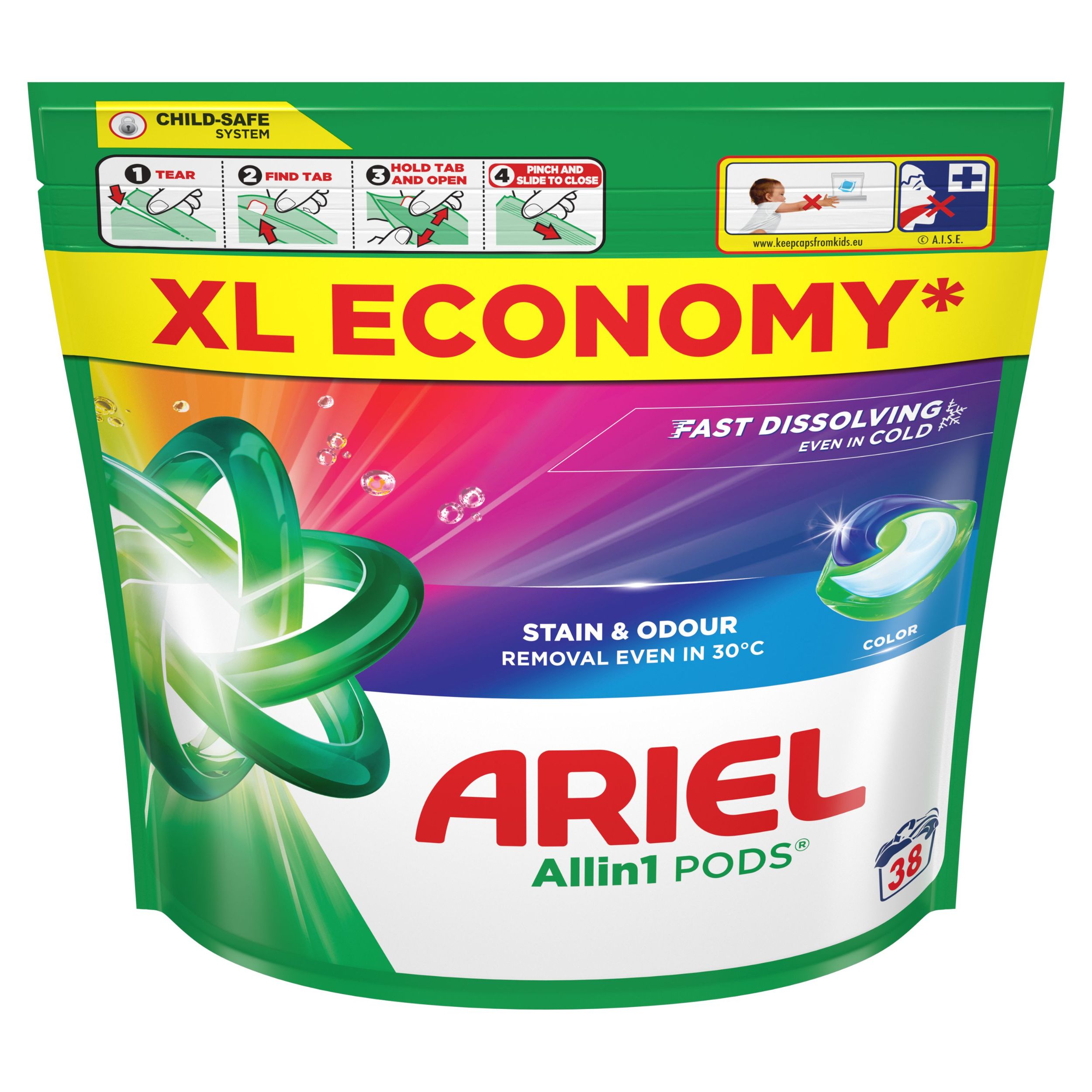 Drogerie a kosmetika - Ariel Gelové Kapsle Color Fresh 38 praní