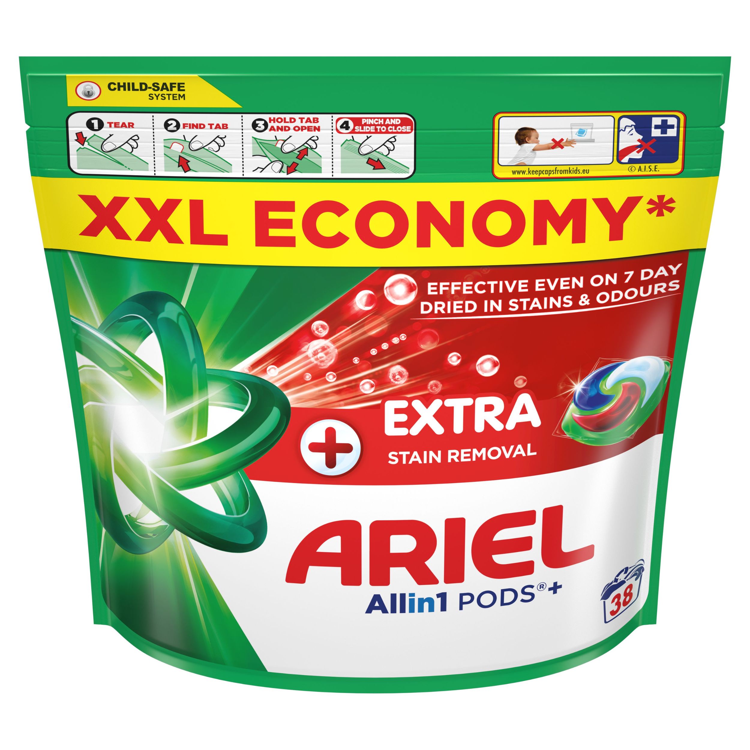Drogerie a kosmetika - Ariel Gelové Kapsle Extra Hygiene 38 dávek