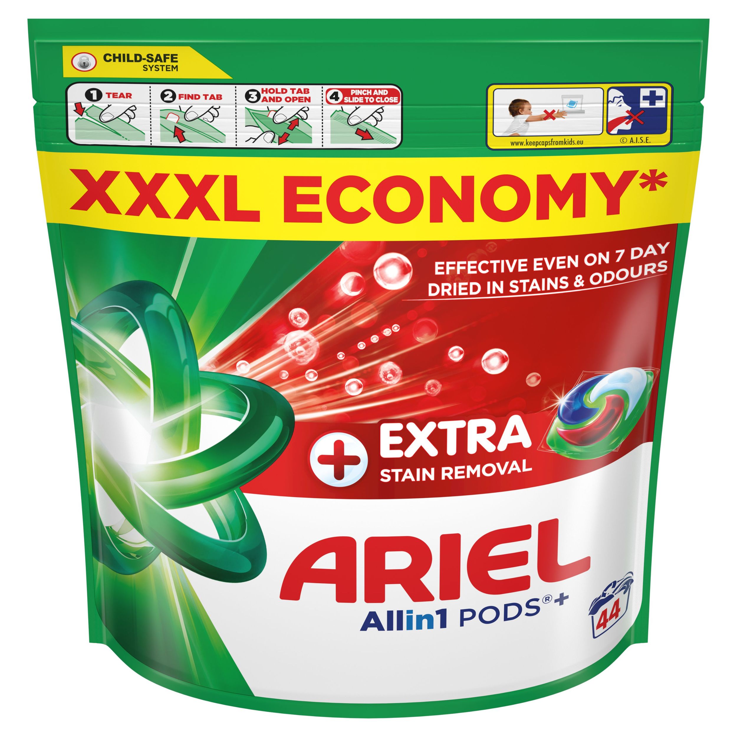 Drogerie a kosmetika - Ariel Gelové Kapsle Extra Hygiene 44 kusů