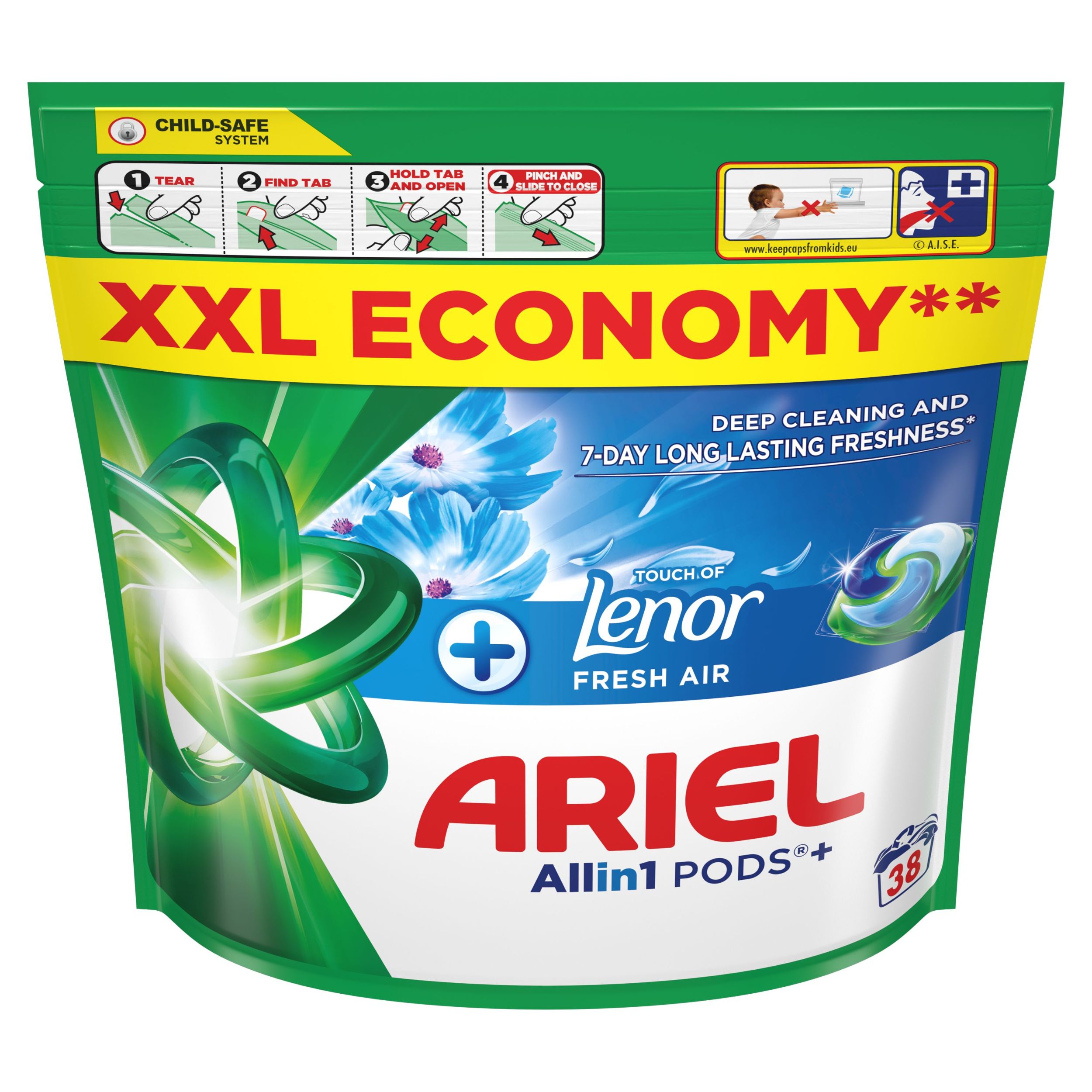 Drogerie a kosmetika - Ariel Gelové Kapsle Fresh Air 38 dávek