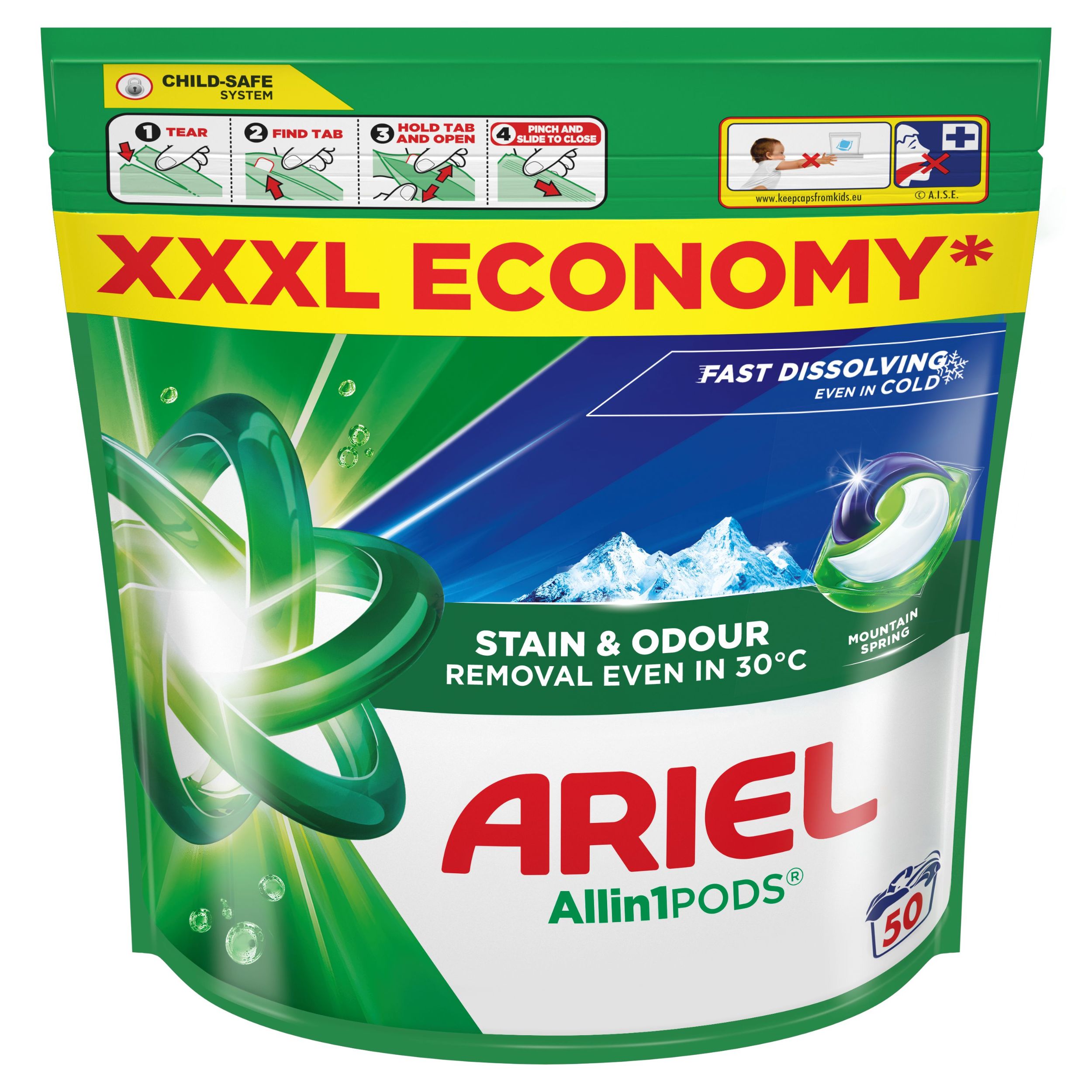 Drogerie a kosmetika - Ariel Gelové Kapsle MSpring 50 dávek
