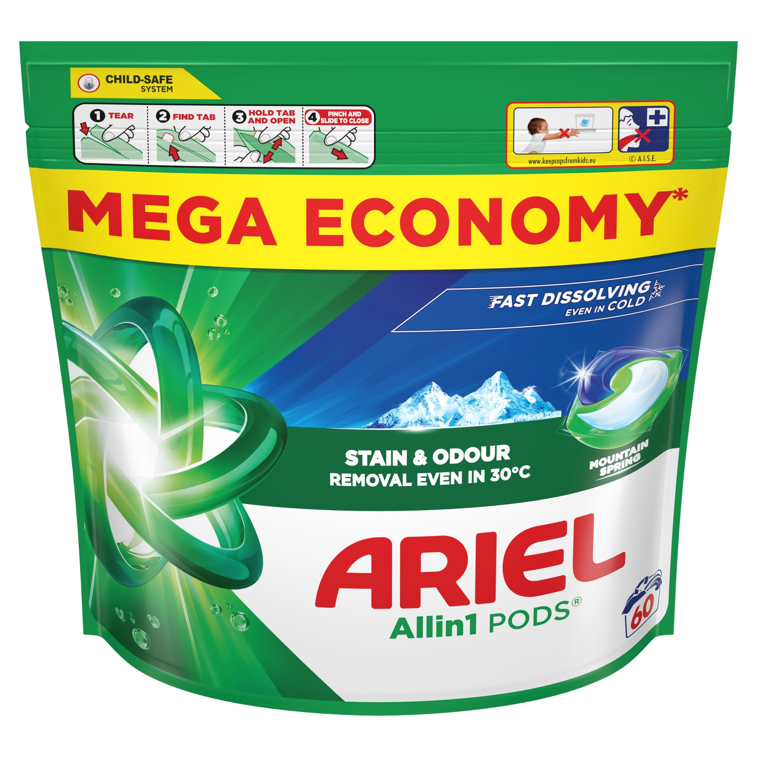 Drogerie a kosmetika - Ariel Gelové Kapsle MSpring 60 dávek