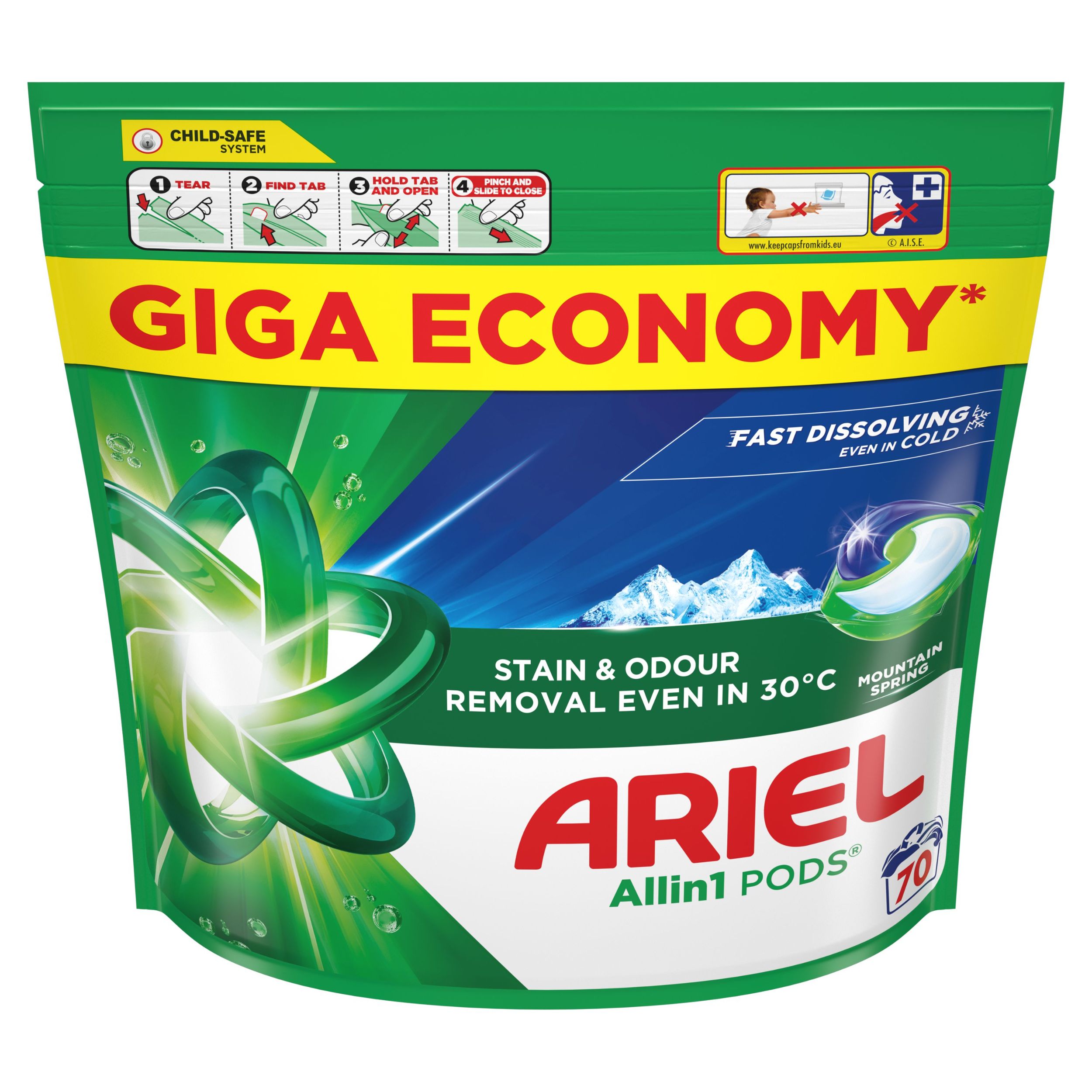 Drogerie a kosmetika - Ariel Gelové Kapsle MSpring 70 dávek
