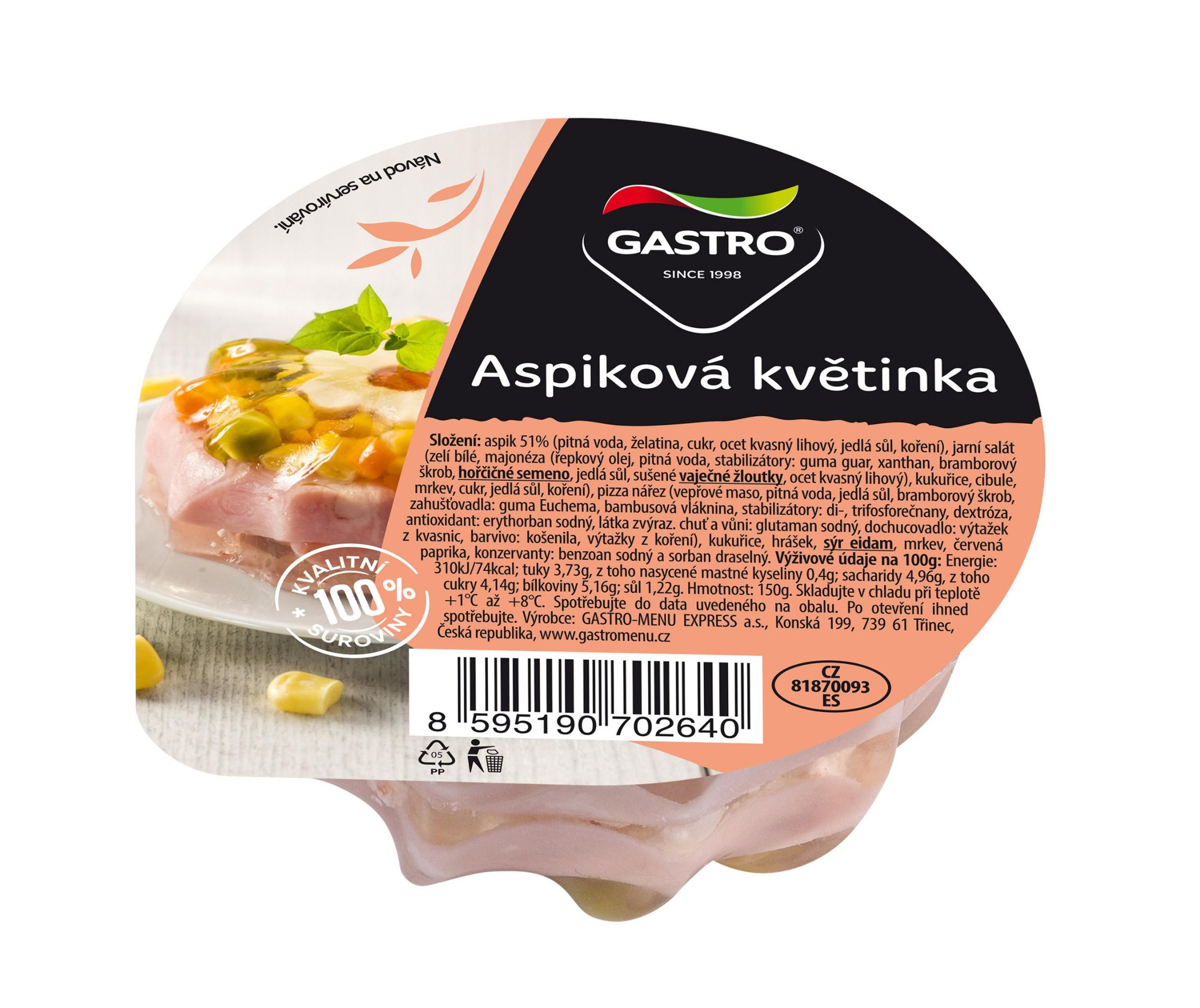 Uzeniny a lahůdky - Aspiková květinka malá 150 g