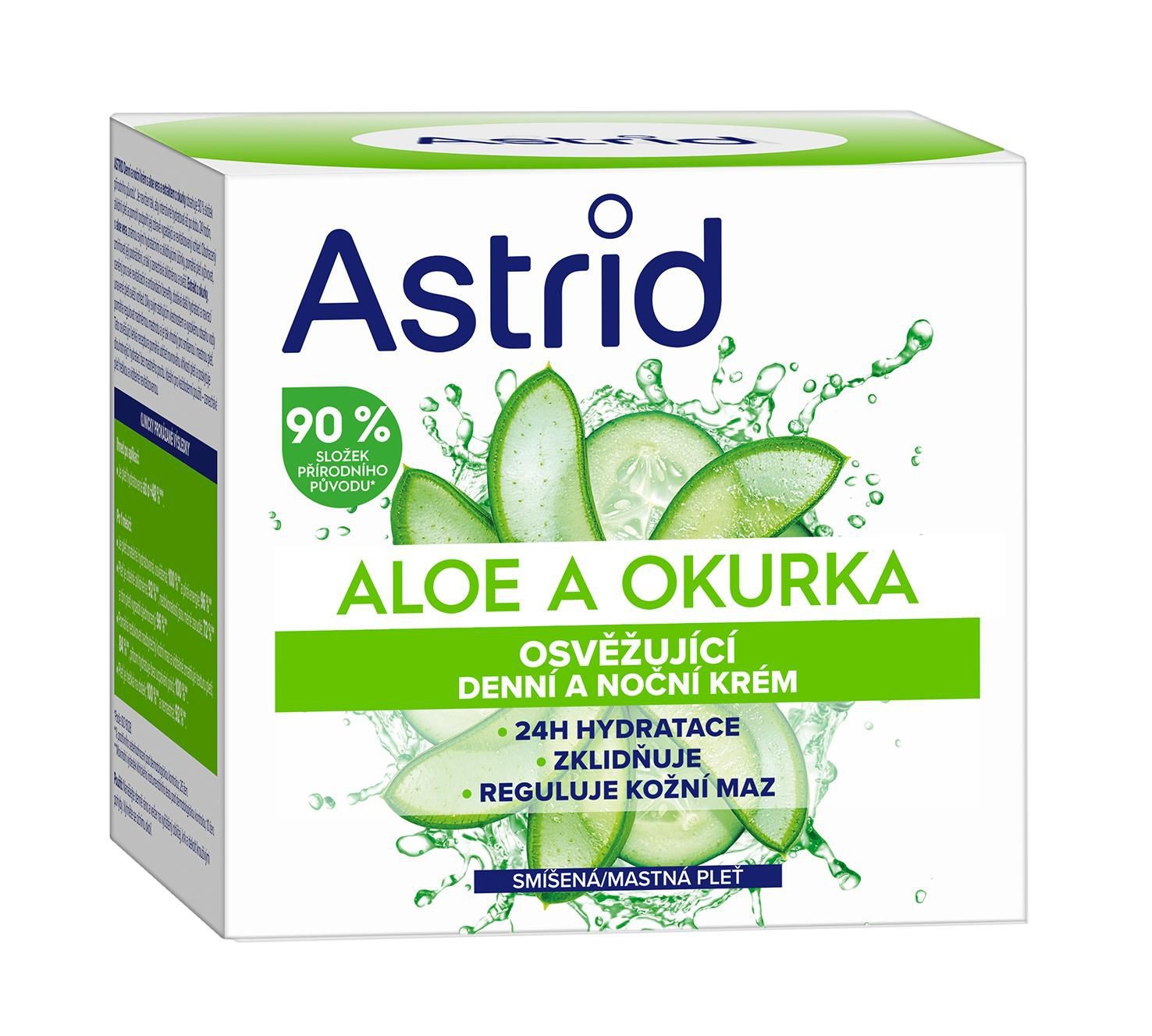 Drogerie a kosmetika - Astrid Aloe Vera denní a noční krém pro normální a smíšenou pleť 50ml