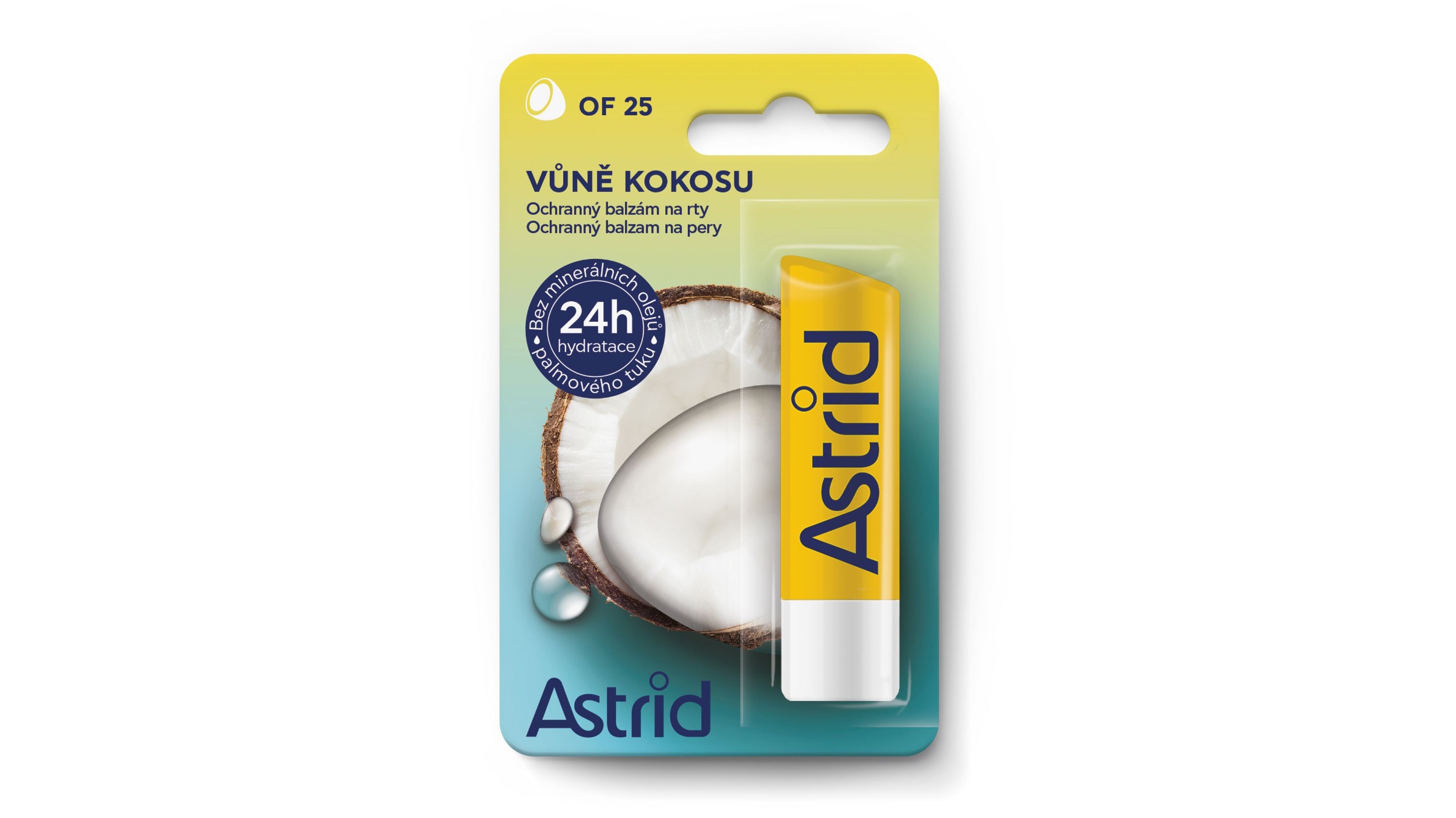 Drogerie a kosmetika - Astrid Balzám na rty OF 25 s kokosovým olejem  4,8 g