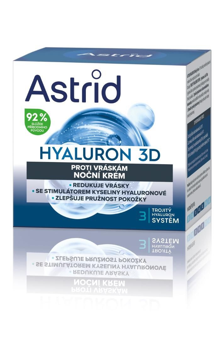 Drogerie a kosmetika - ASTRID HYALURON 3D NočnÍ krém proti vráskám 50ml