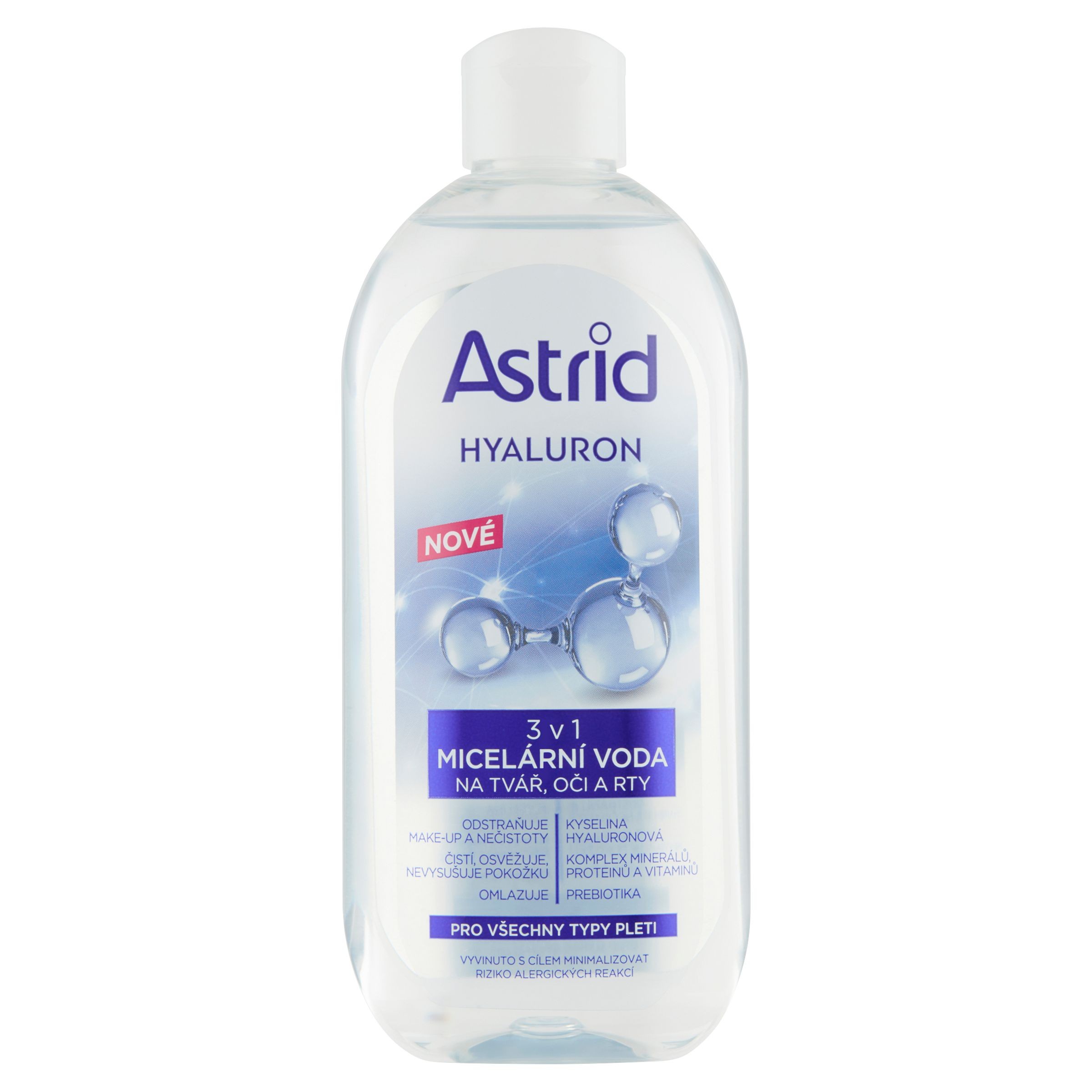 Drogerie a kosmetika - Astrid Hyaluron Micelární voda na tvář, oči a rty 3v1 400 ml