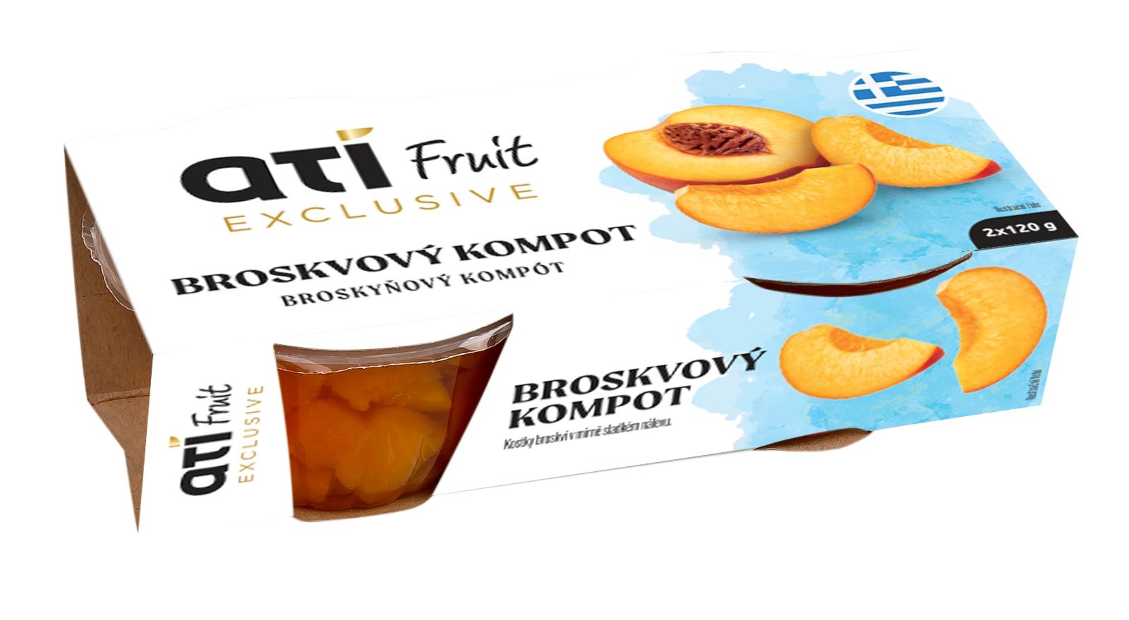 Trvanlivé potraviny - ATI Delicates Fruit Exclusive Broskvový kompot 2x120 g