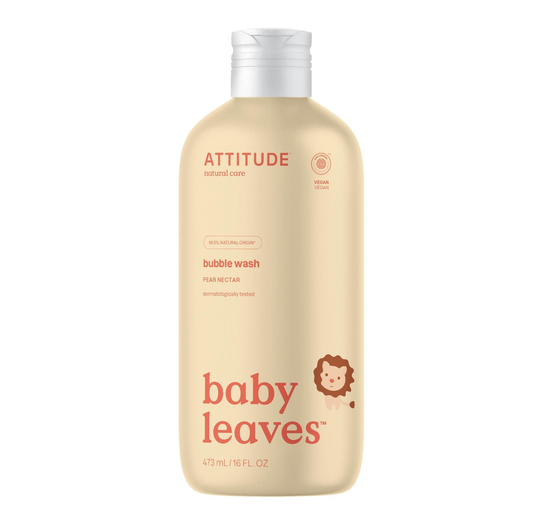 Svět dětí - ATTITUDE Dětská pěna do koupele Baby leaves s vůní hruškové šťávy 473 ml
