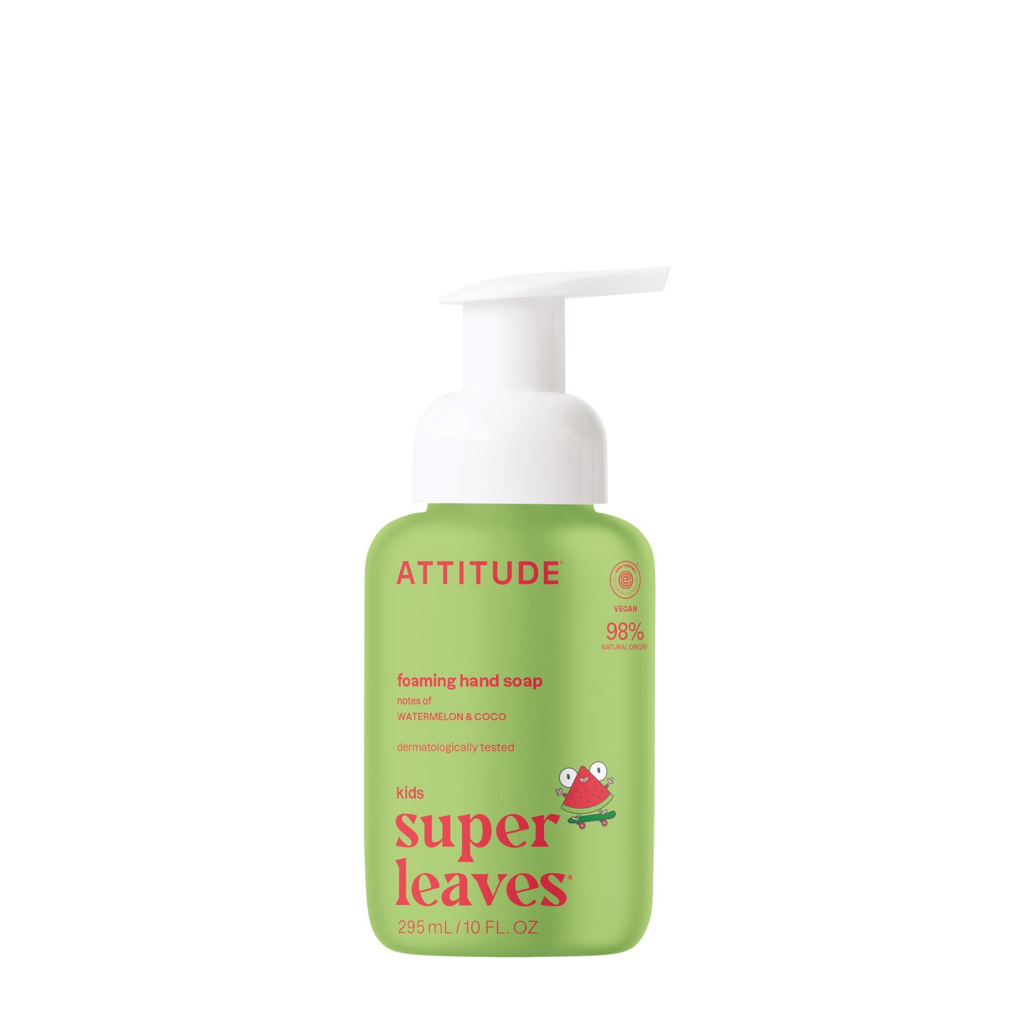 Svět dětí - ATTITUDE Dětské pěnivé mýdlo na ruce Super leaves Kids s vůní melounu a kokosu 295 ml
