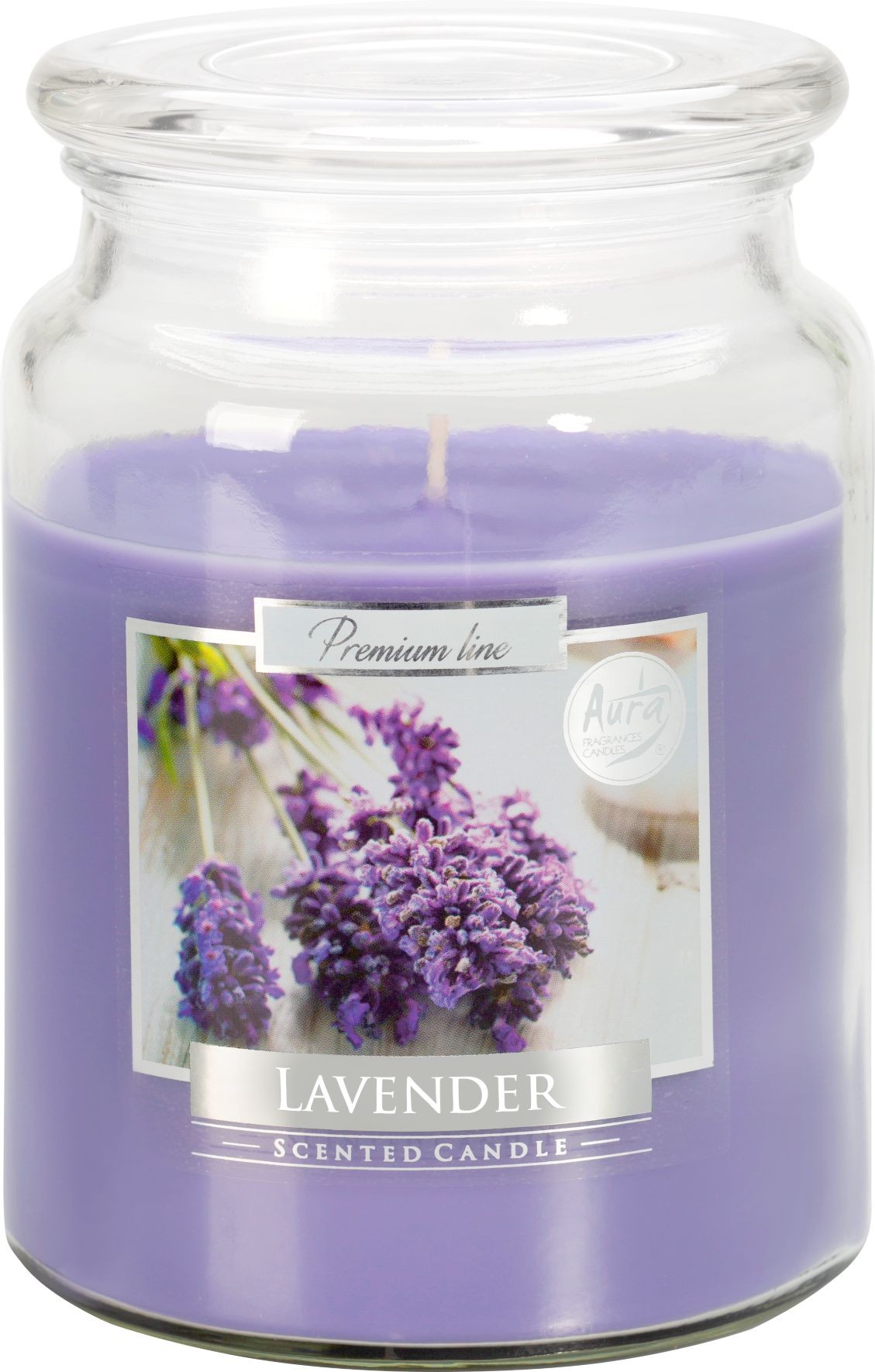 Domácnost a Zahrada - Aura Svíčka ve skle s víčkem Lavender