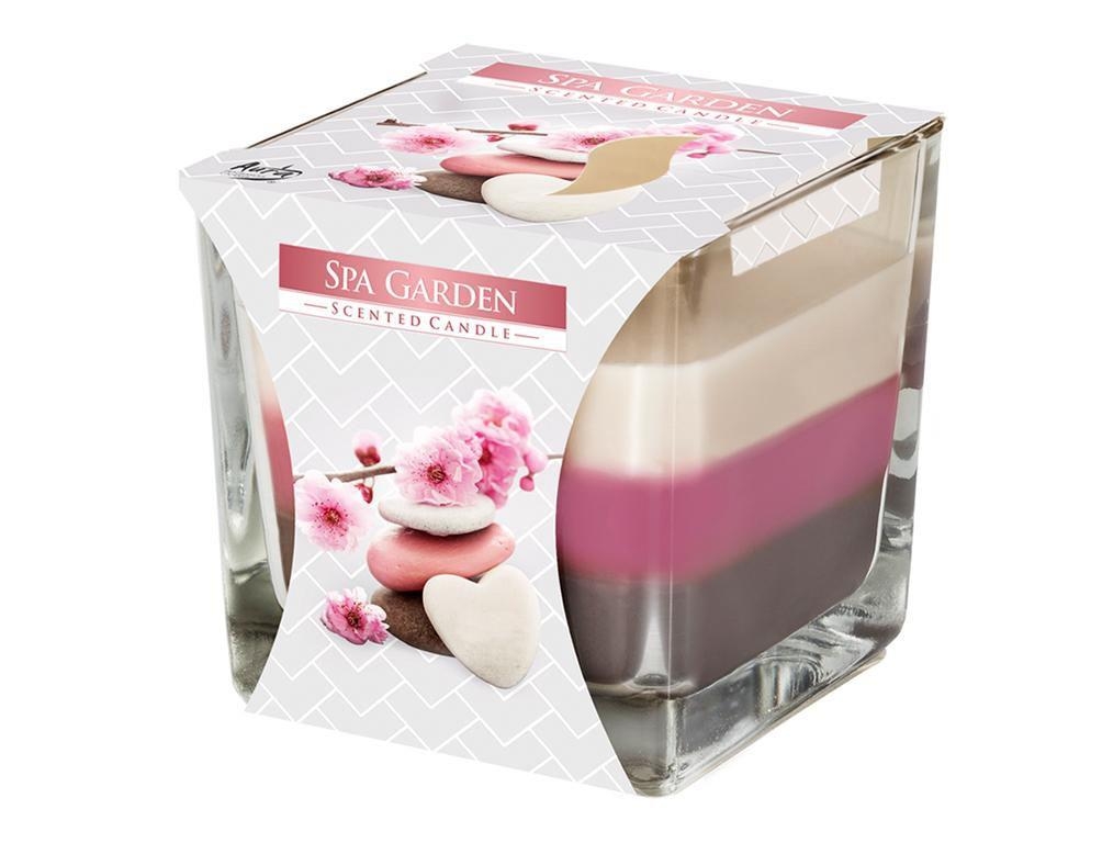 Domácnost a Zahrada - Aura Svíčka ve skle tříbarevná Spa Garden 170g, v. 8cm