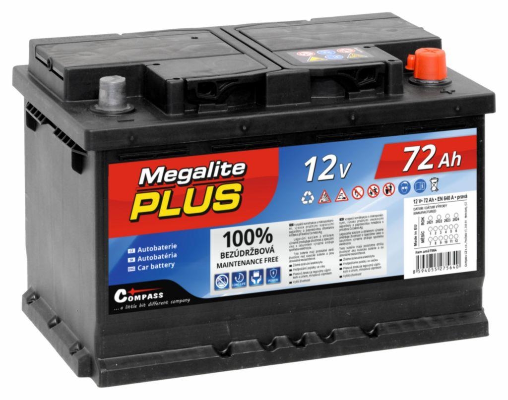 Auto-moto - Autobaterie MEGALITE PLUS 12V 72Ah 640A