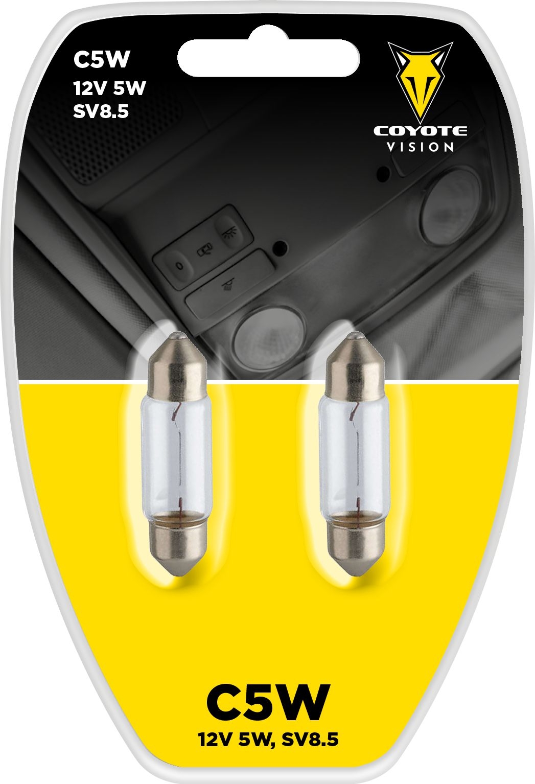 Auto-moto - Autožárovka 12V 5W C5W sufitová COYOTE VISION 2ks blistr