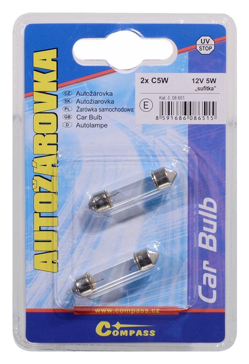Auto-moto - Autožárovka 12V C5W 5W sufit blister 2ks