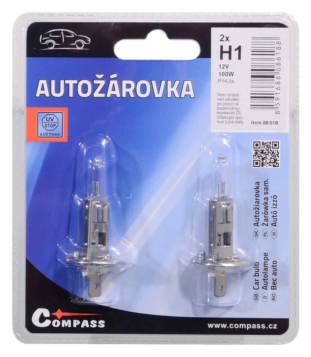 Auto-moto - Autožárovka 12V H1 100W P14,5s blister 2ks