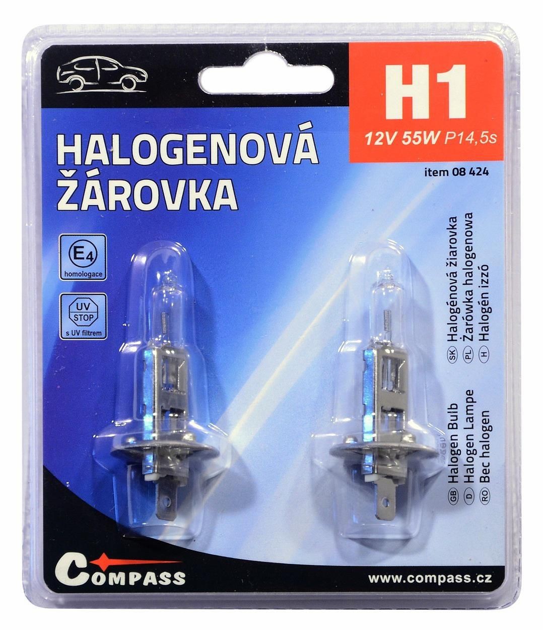 Auto-moto - Autožárovka 12V H1 55W P14,5s blister 2ks