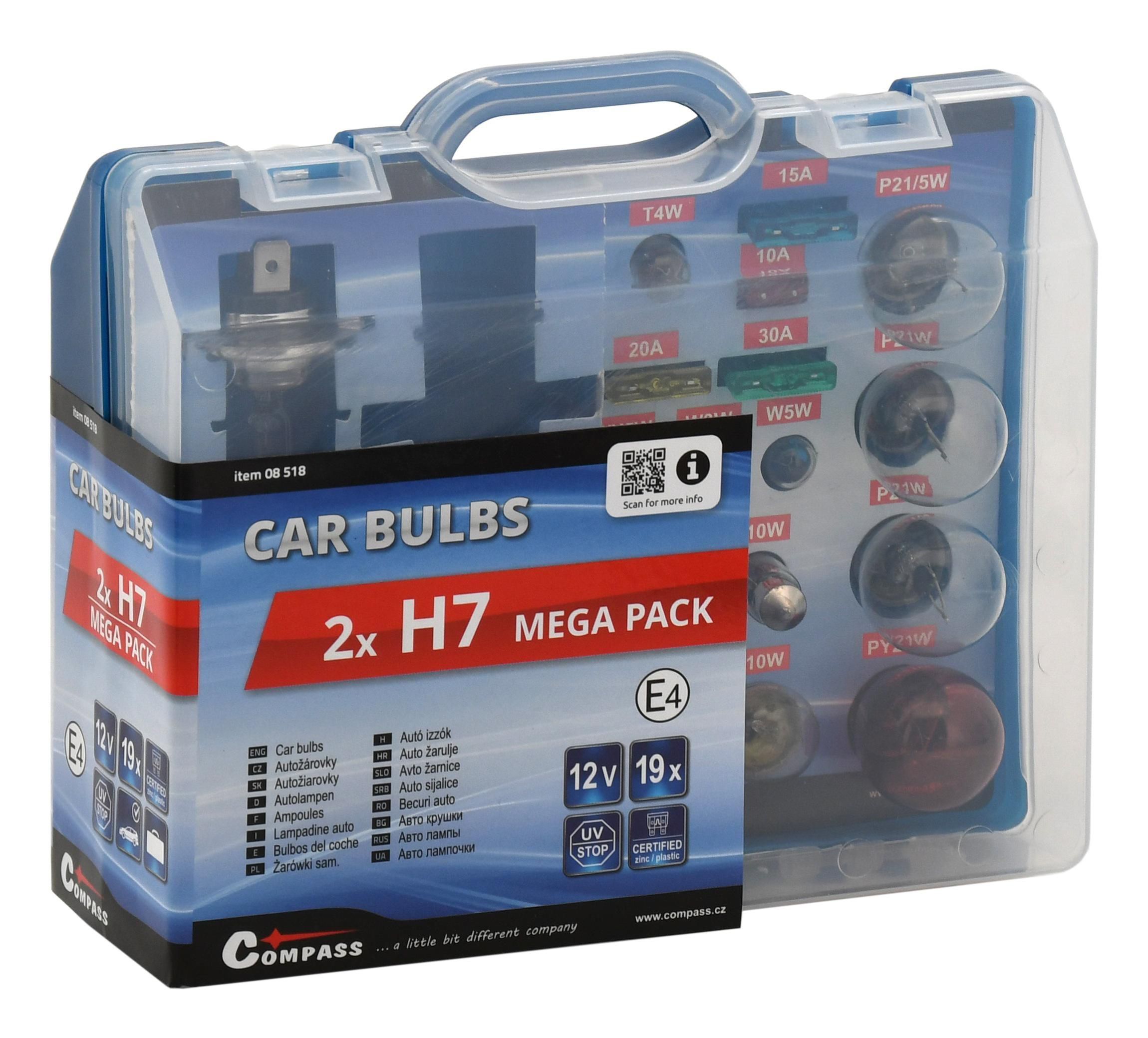 Auto-moto - Autožárovky 12V servisní box MEGA H7+H7+pojistky